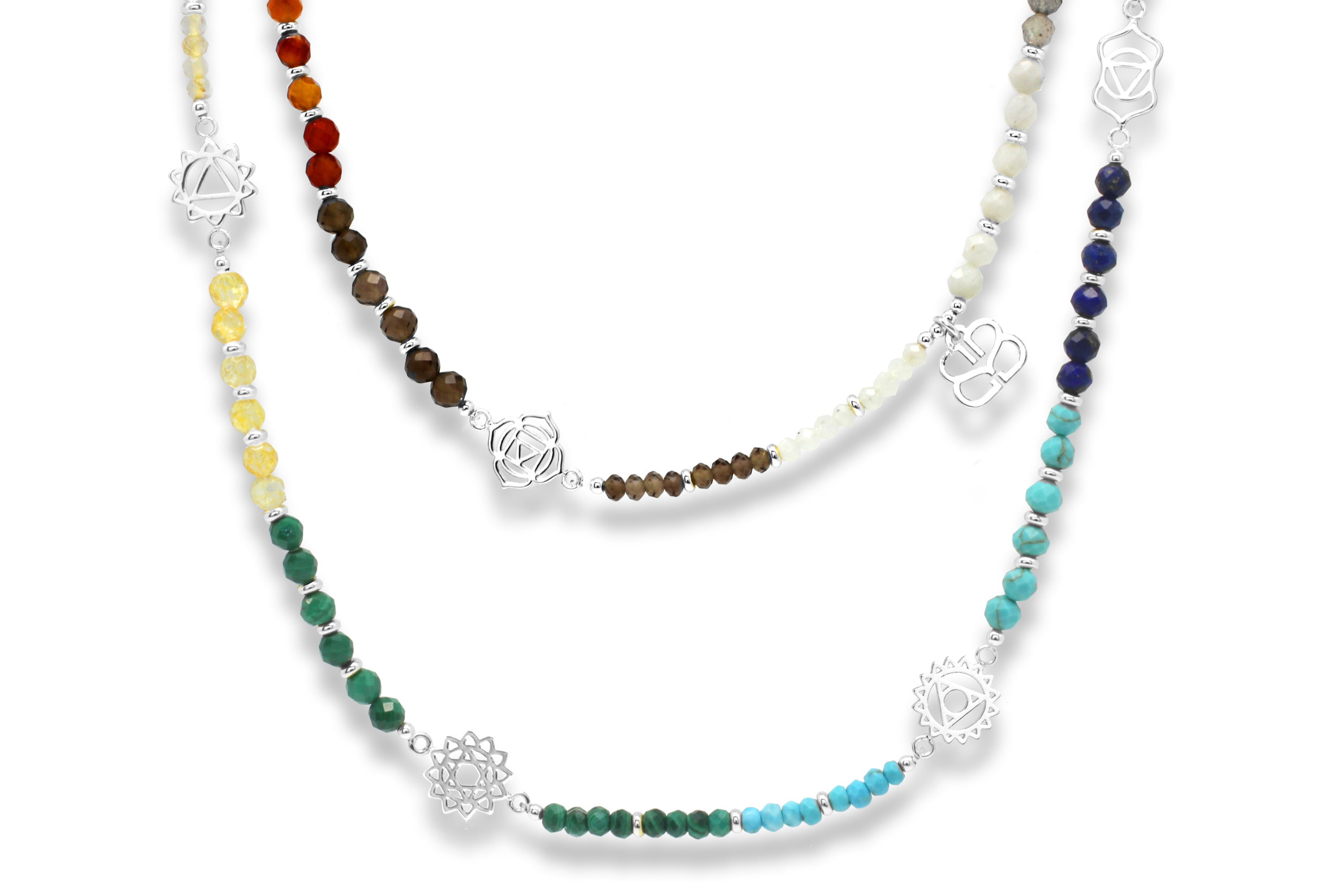 Sphere 2 Way Necklace/Bracelet Multi Gemstone - Boho Betty