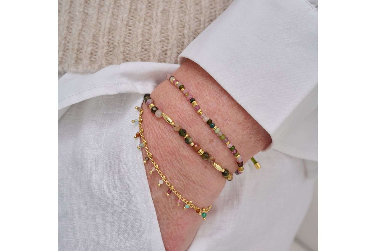 Kea 3 Layer Gemstone Bracelet Stack - Boho Betty