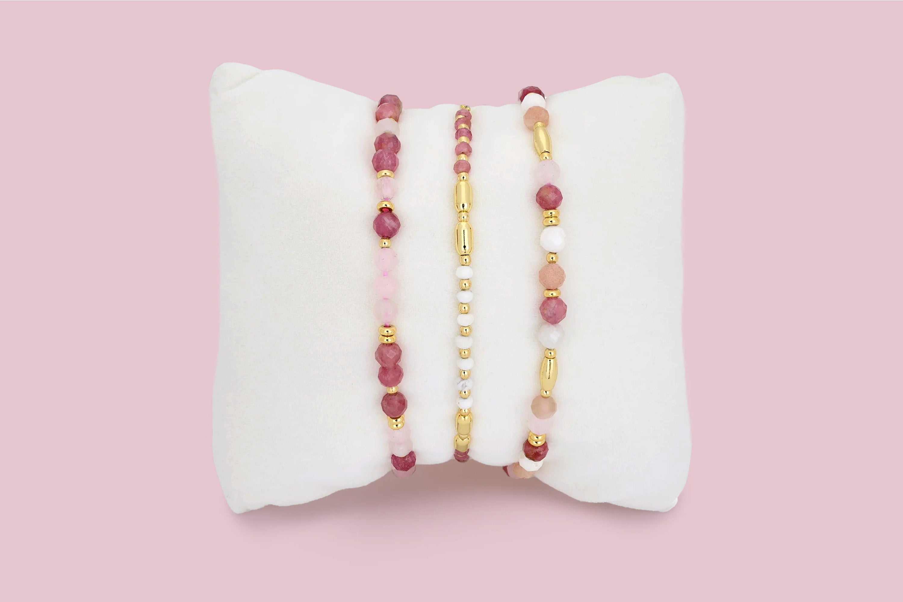 Andros 3 Layer Gemstone Bracelet Stack - Boho Betty