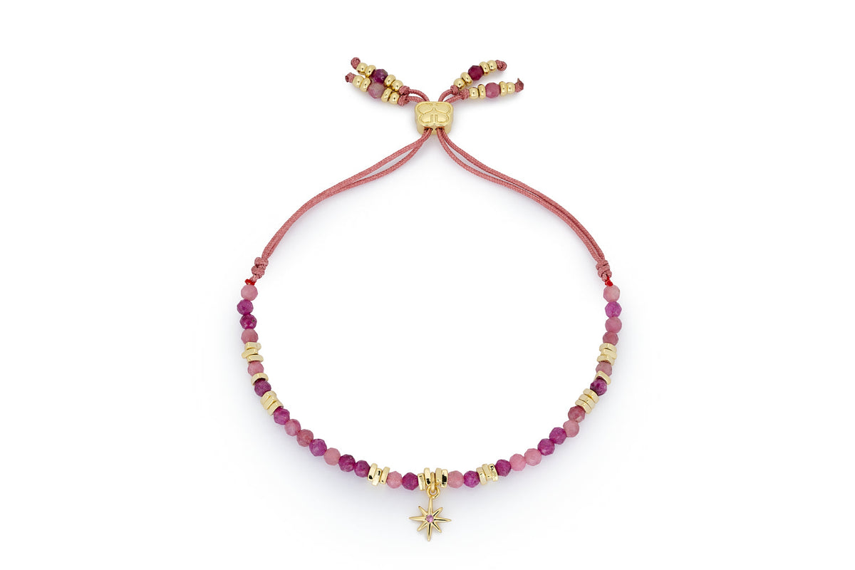 Una Ruby Mix Gold Star Charm Bracelet