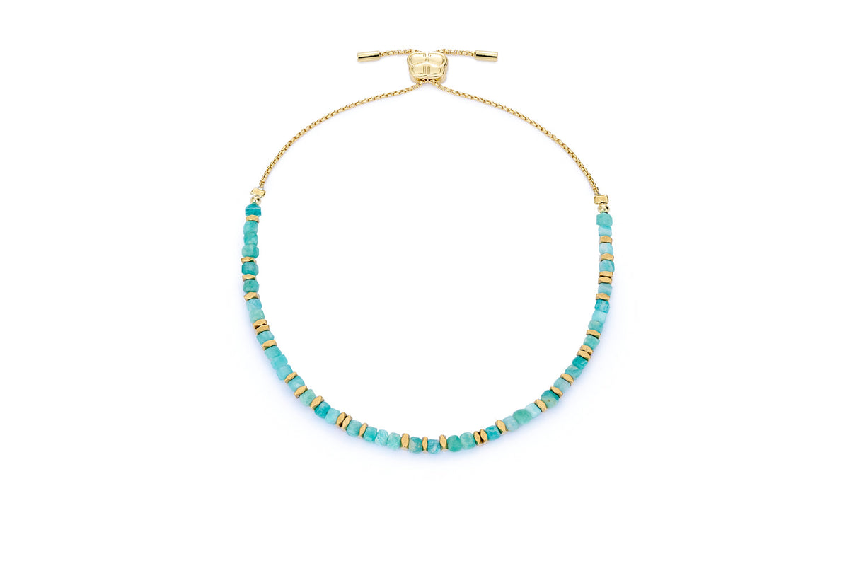 Valentina Amazonite & Gold Adjustable Bracelet