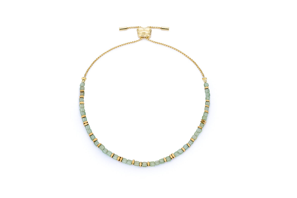 Valentina Gold & Green Apatite Gemstone Bracelet