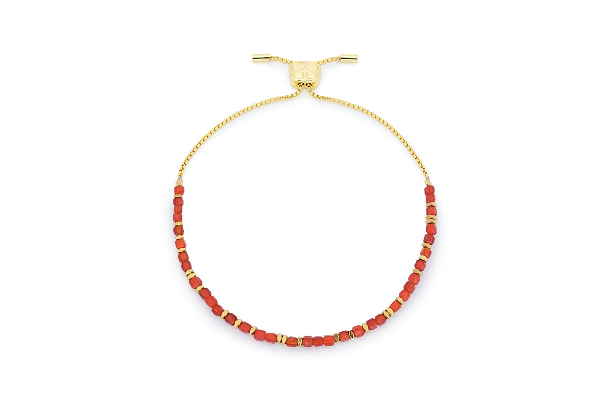 Valentina Gold & Red Agate Gemstone Bracelet