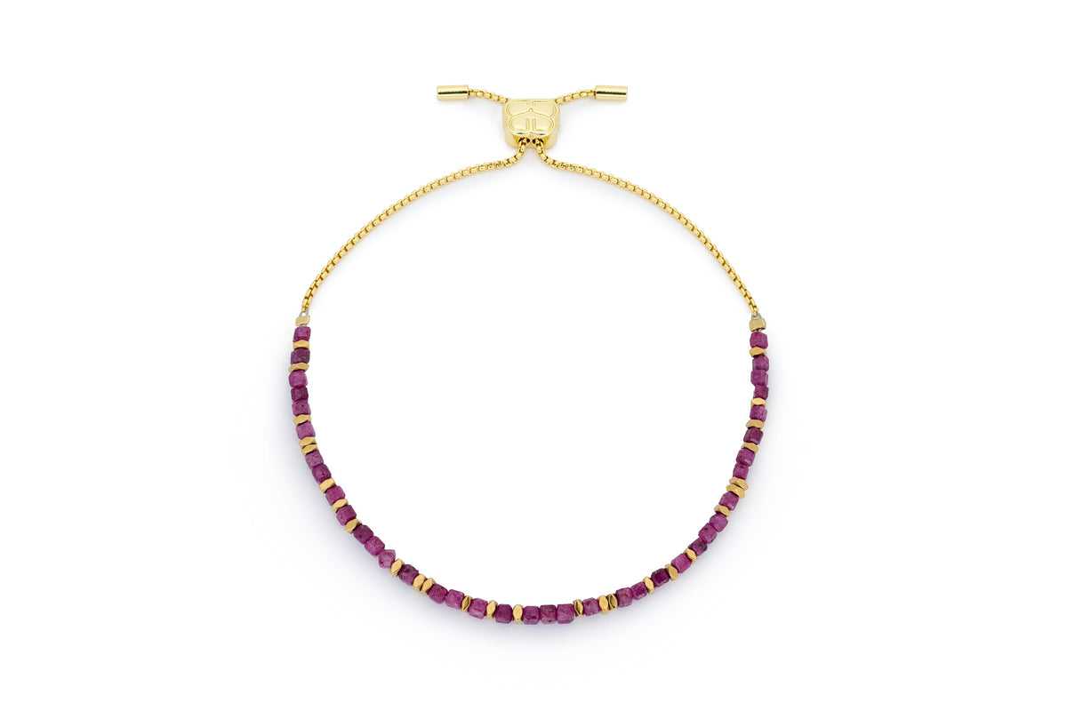 Valentina Gold & Ruby Gemstone Bracelet