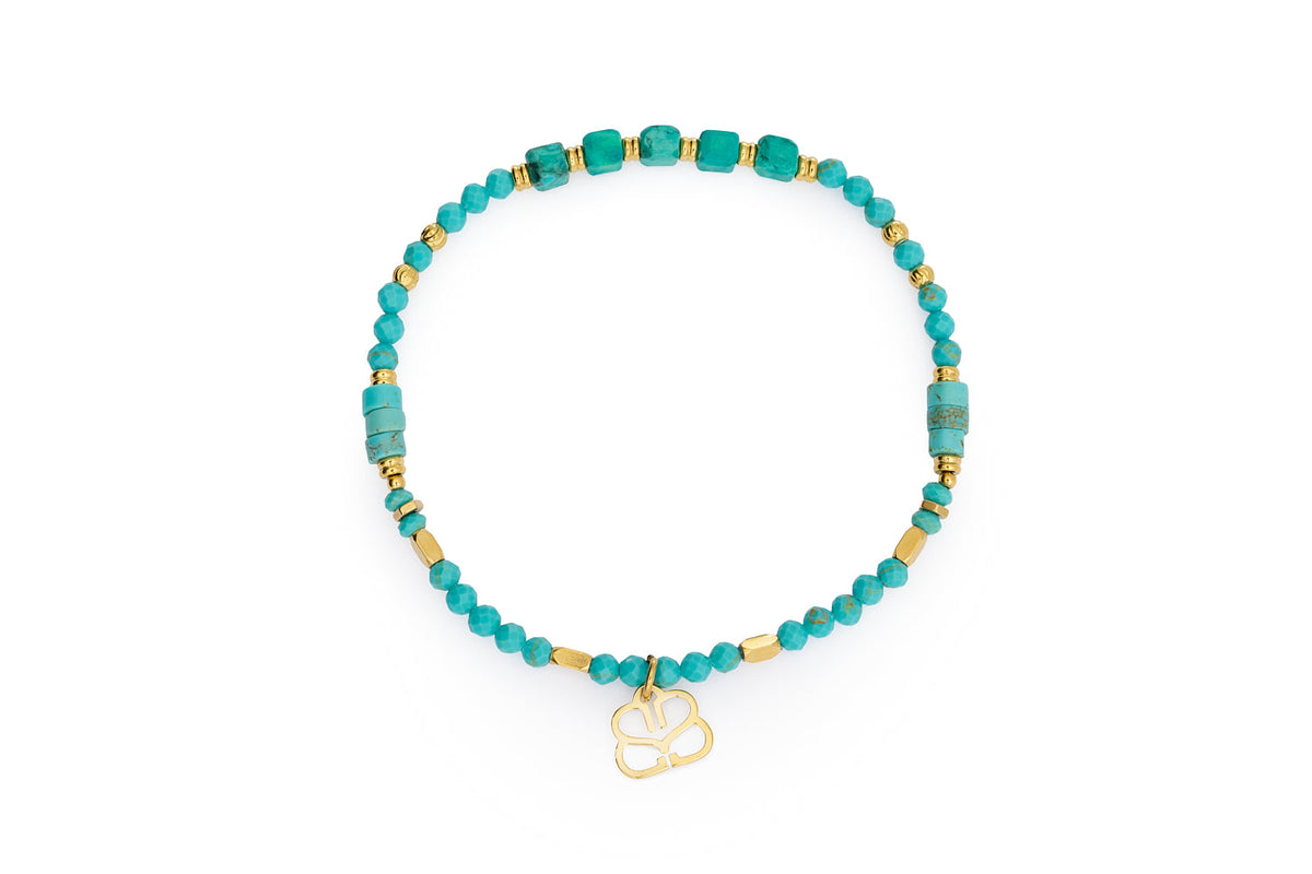Yasmin Turquoise Howlite Gold Gemstone Bracelet