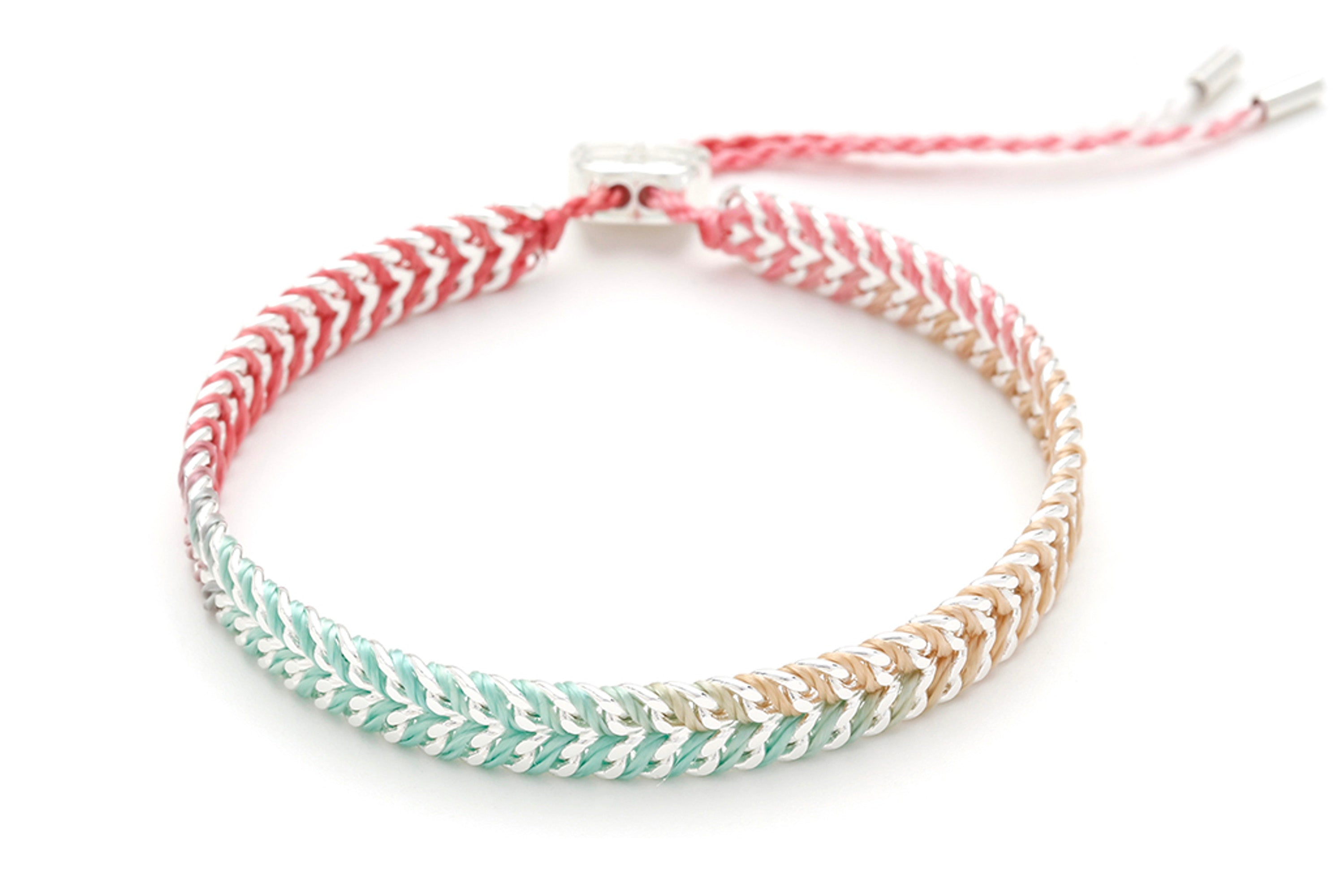 Iztac Candy Ombré Silver Woven Bracelet - Boho Betty