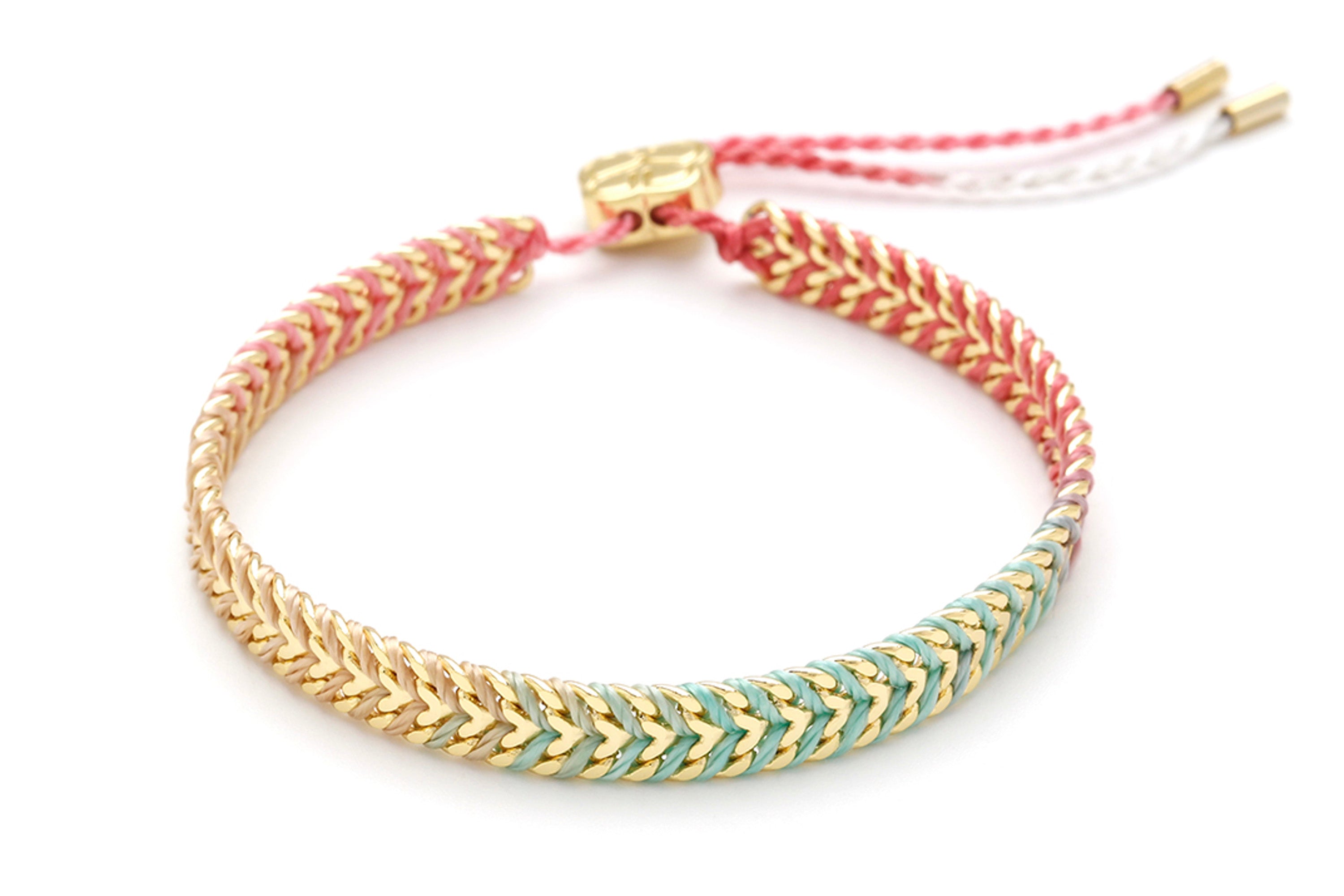 Iztac Candy Ombré Gold Woven Bracelet - Boho Betty