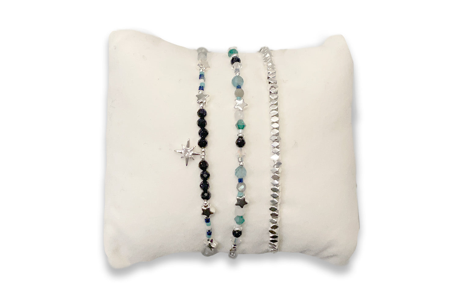 Flying Silver 3 Layer Bracelet Stack - Boho Betty