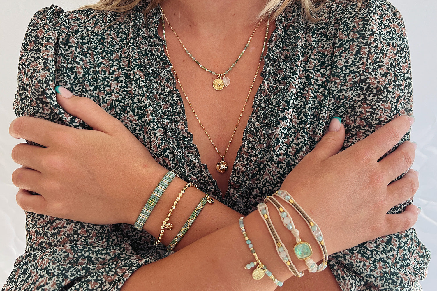 Matira Green Beaded Friendship Bracelet - Boho Betty