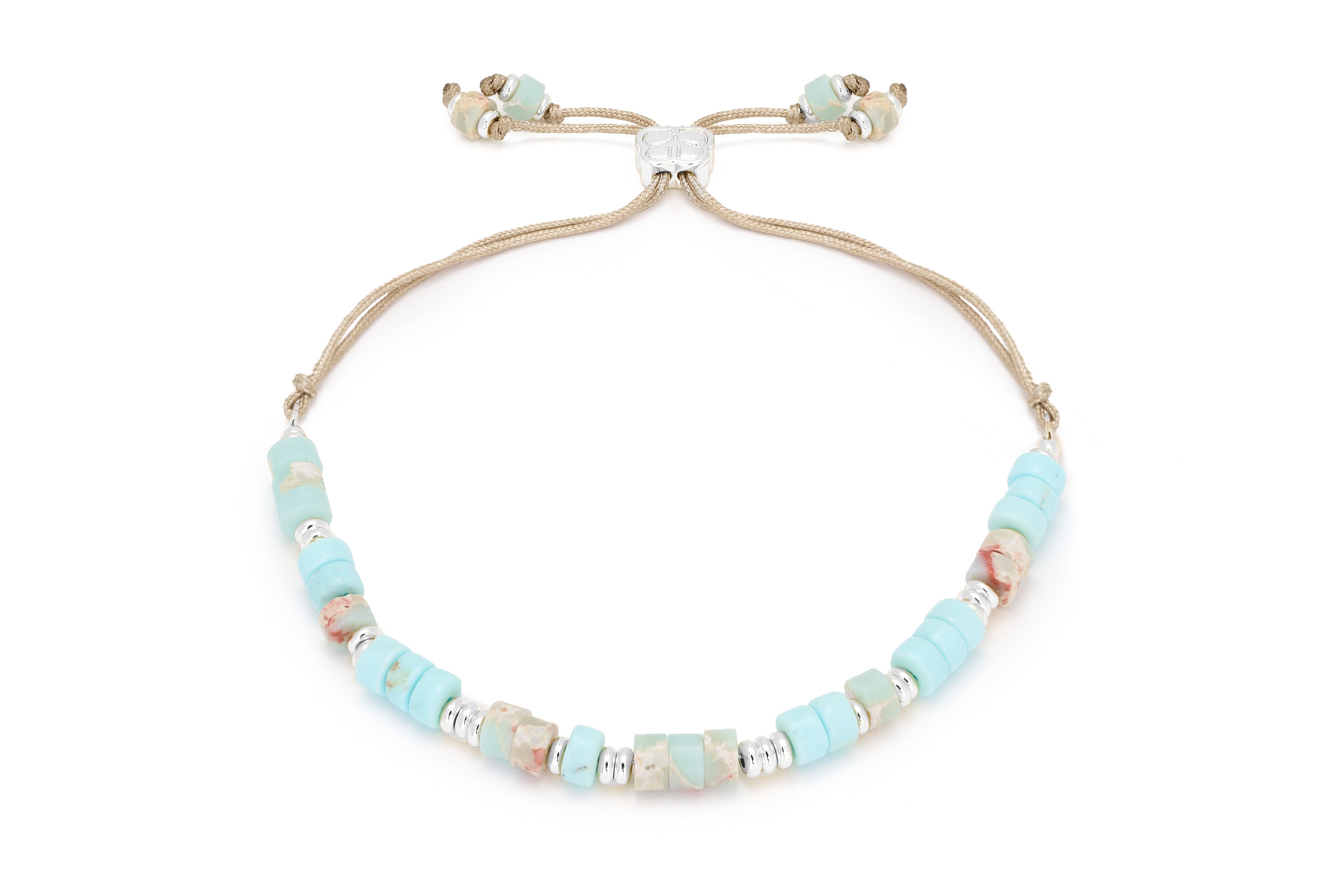 Rayne Aqua Silver Gemstone Bracelet - Boho Betty