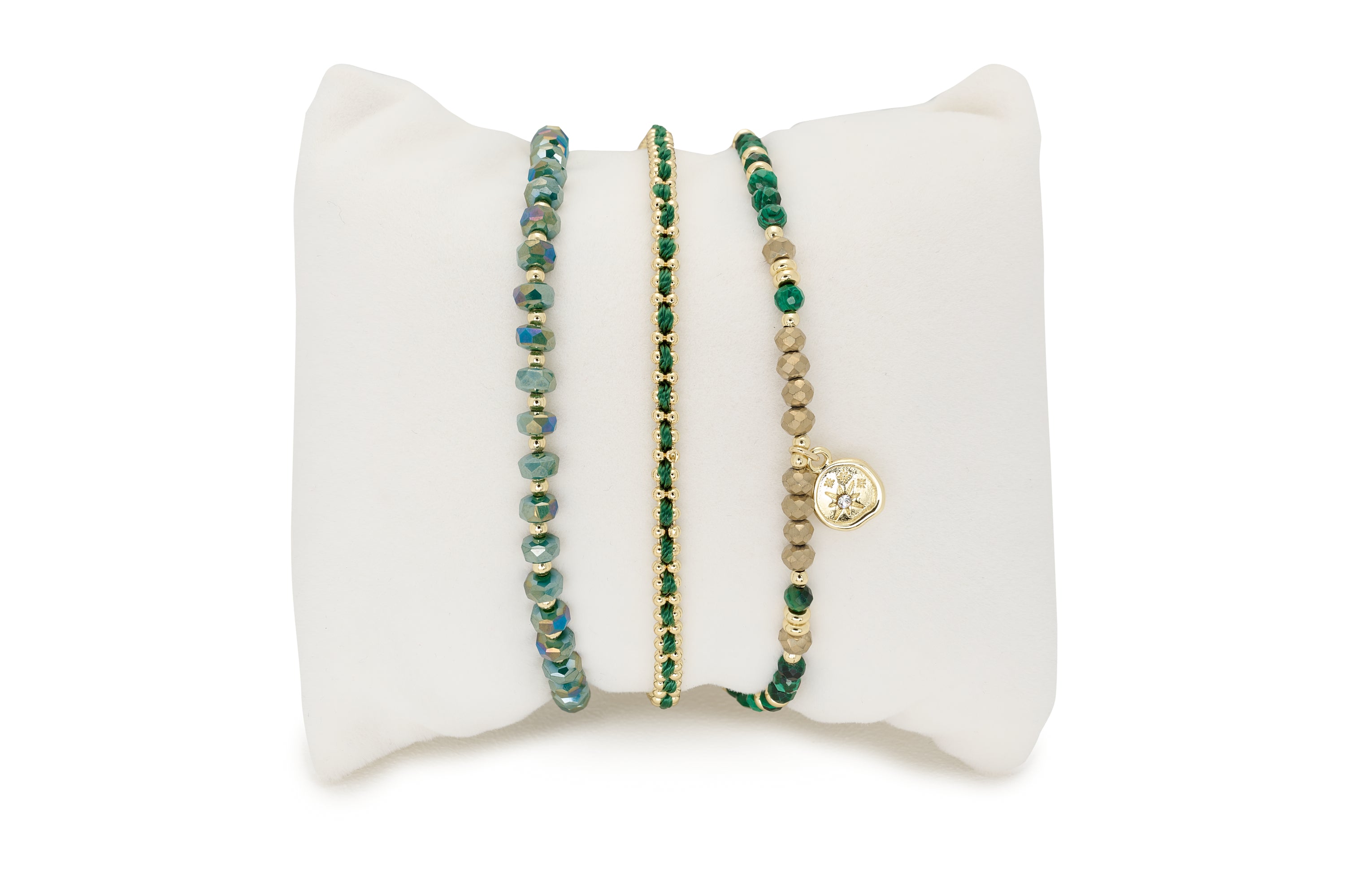 Gladiolus 3 Layer Gemstone Bracelet Stack - Boho Betty