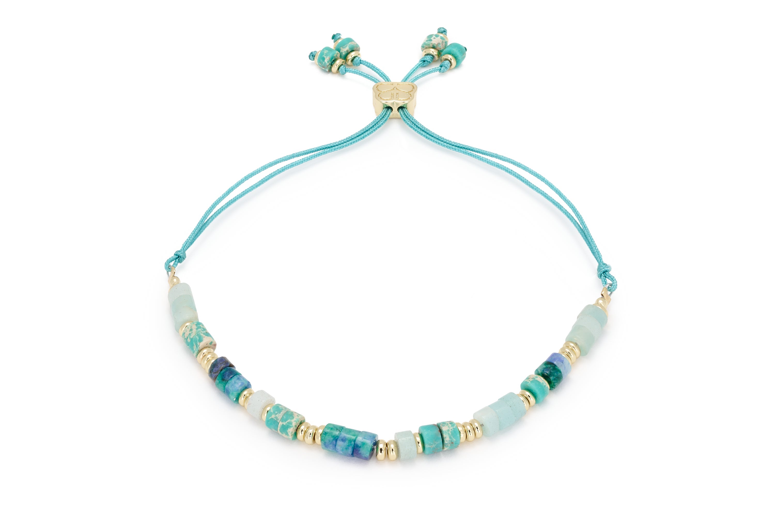 Rayne Blue Gold Gemstone Bracelet - Boho Betty