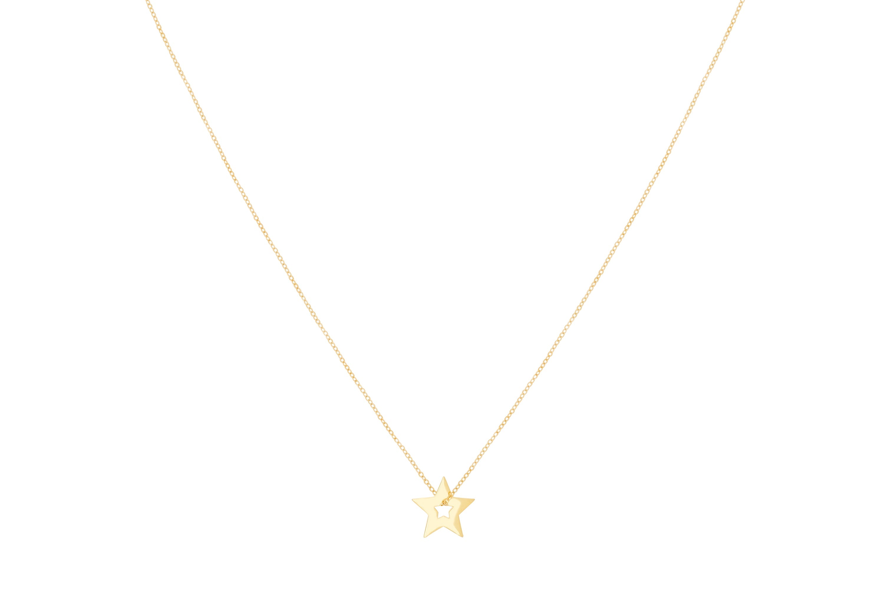 Blitz Hollow Gold Sterling Necklace #color_gold