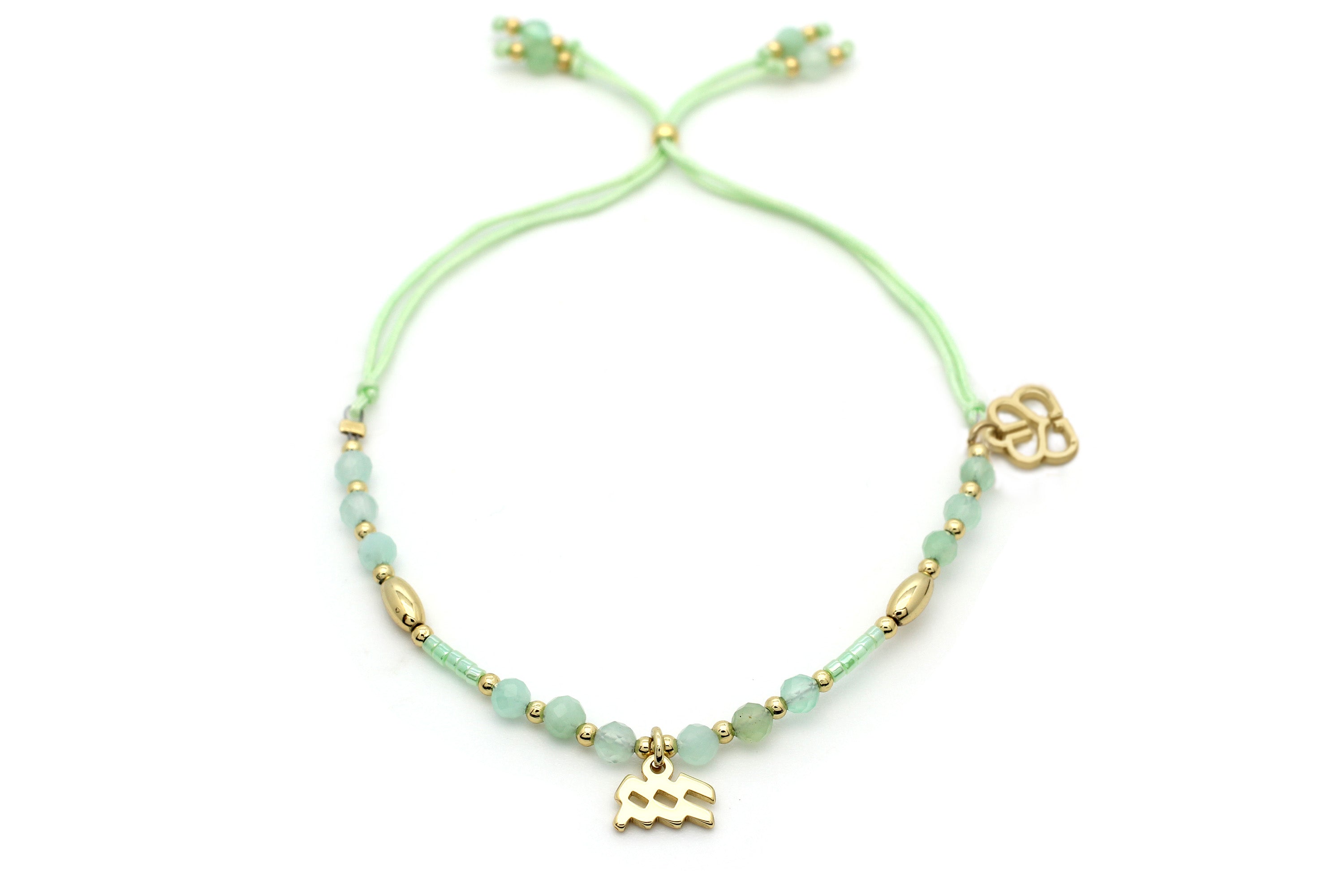 Aquarius Zodiac Gemstone Bracelet #color_gold