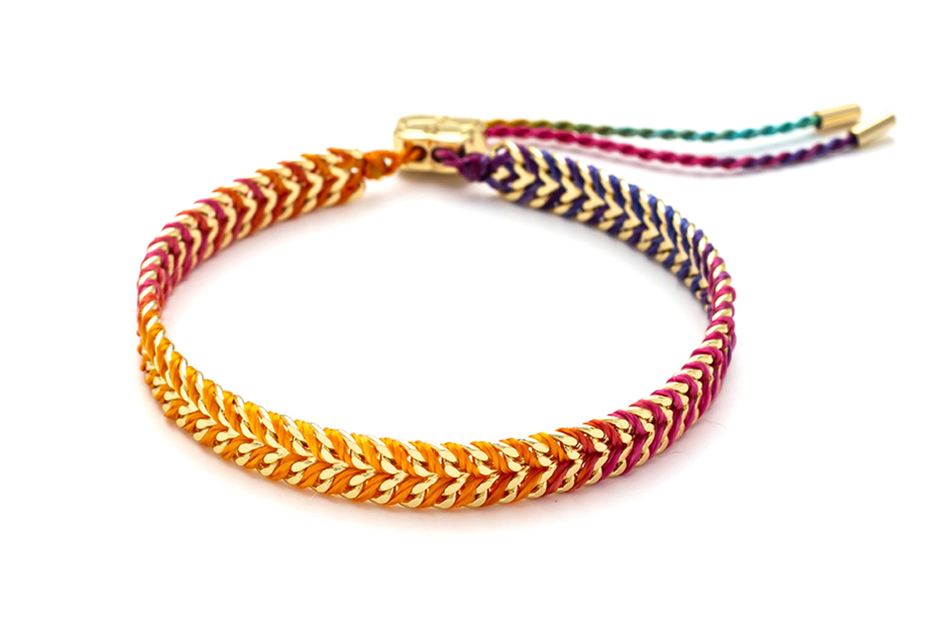 Iztac Tropical Ombré Gold Woven Bracelet - Boho Betty