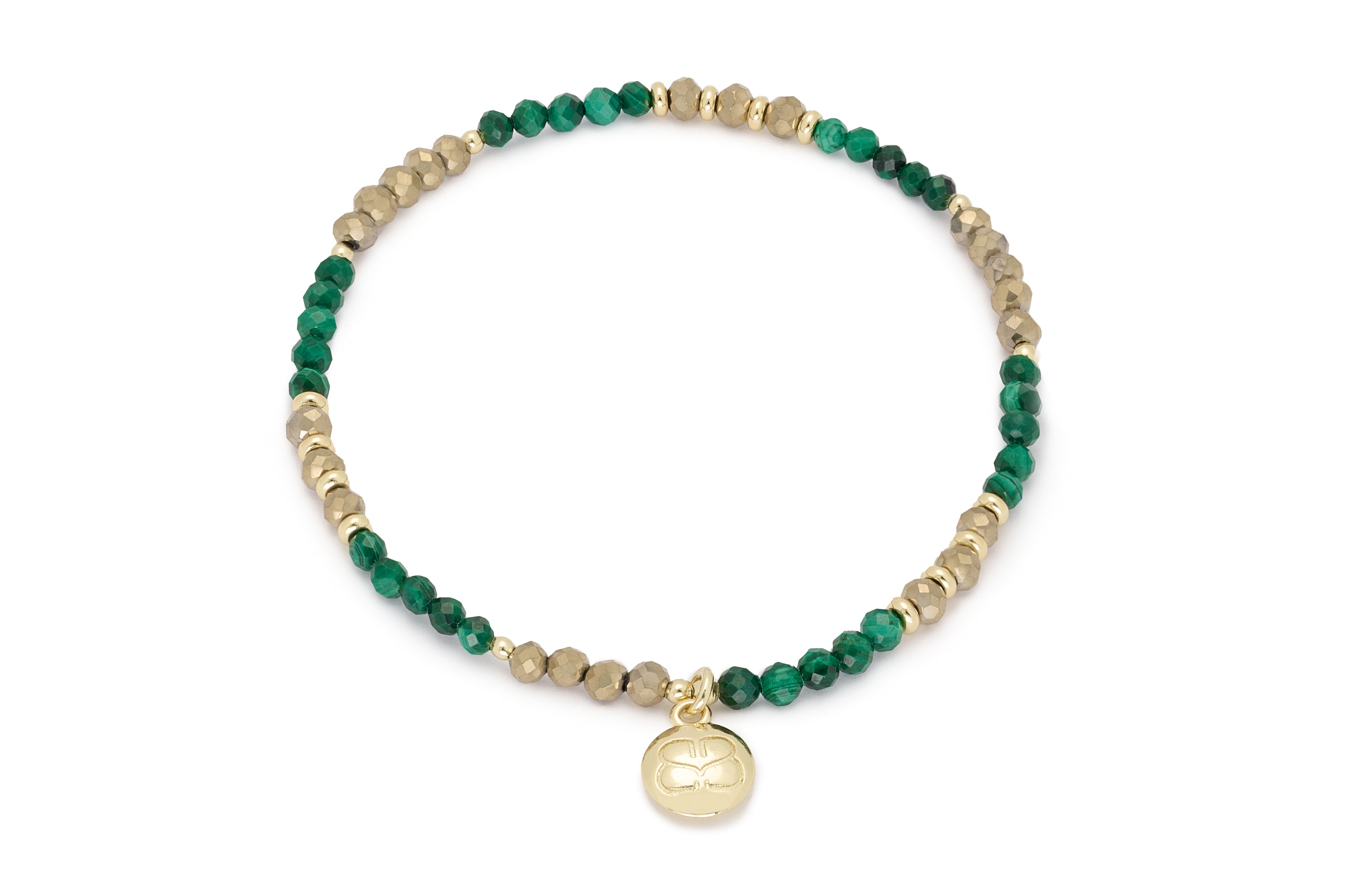 Olive Malachite Stretch Bracelet - Boho Betty