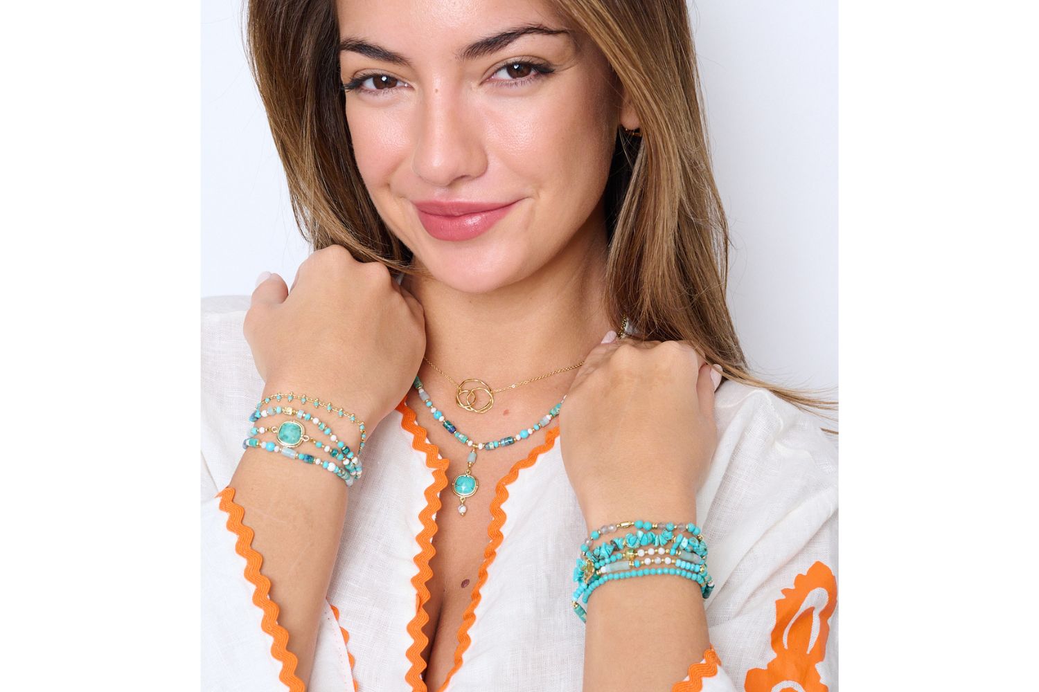 Aloha Turquoise Gold Bracelet - Boho Betty