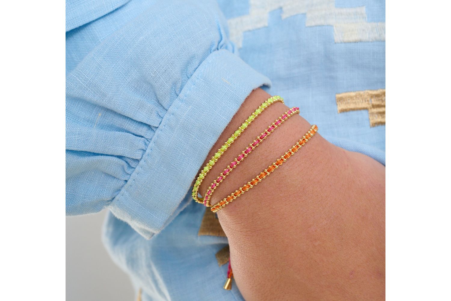 Braid Orange Gold Bracelet - Boho Betty