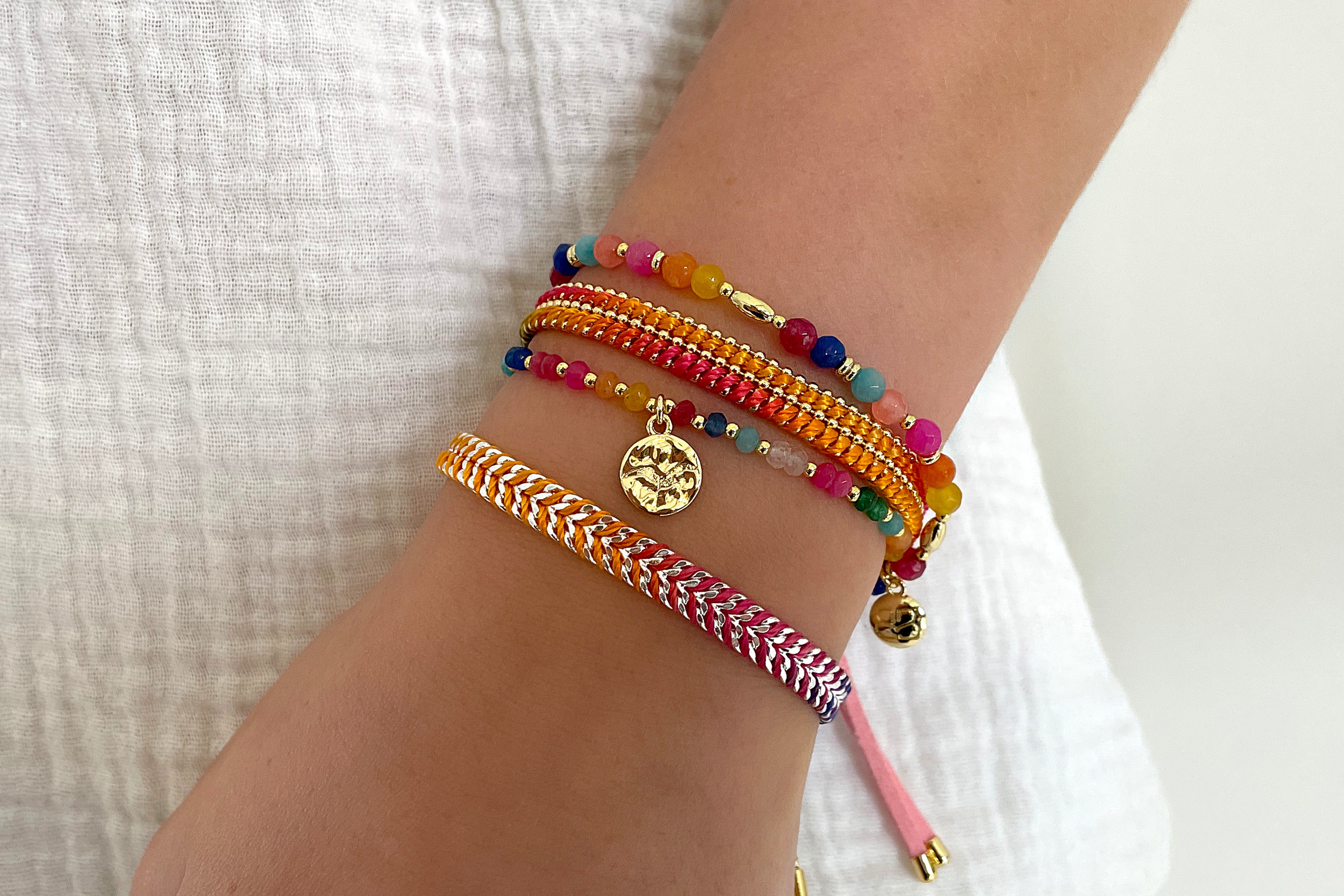 Iztac Tropical Ombré Silver Woven Bracelet - Boho Betty