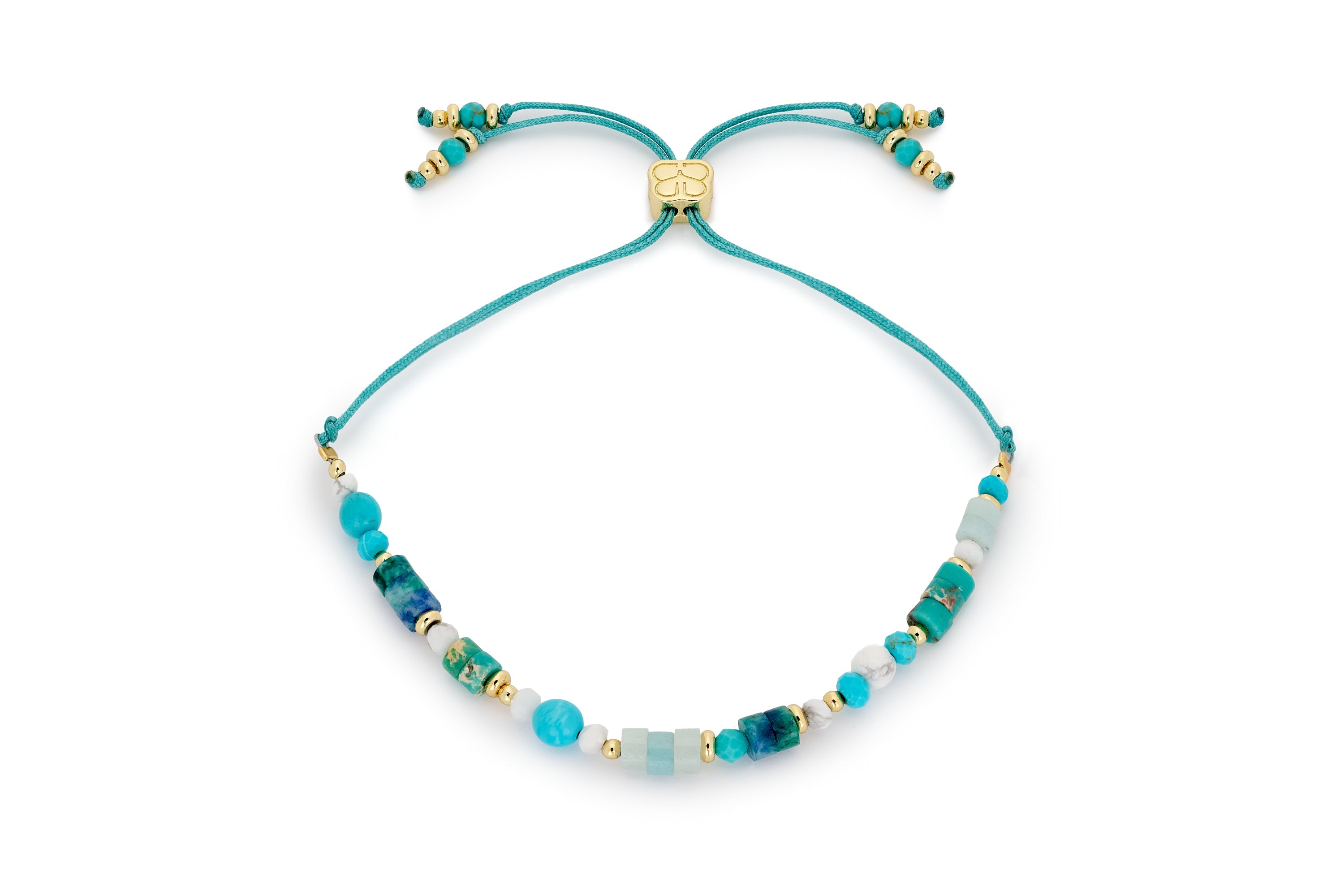 Merys Aqua Gemstone Friendship Bracelet - Boho Betty