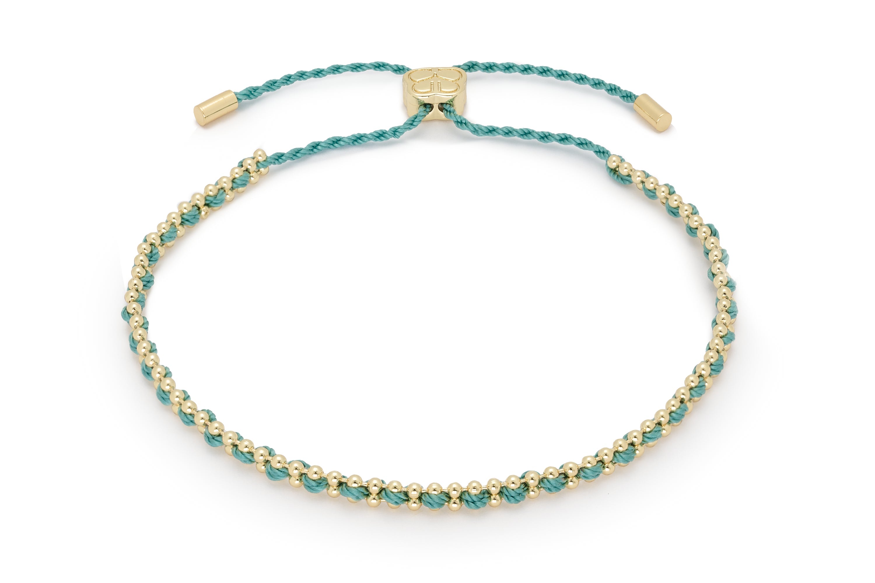 Braid Teal & Gold Bracelet - Boho Betty