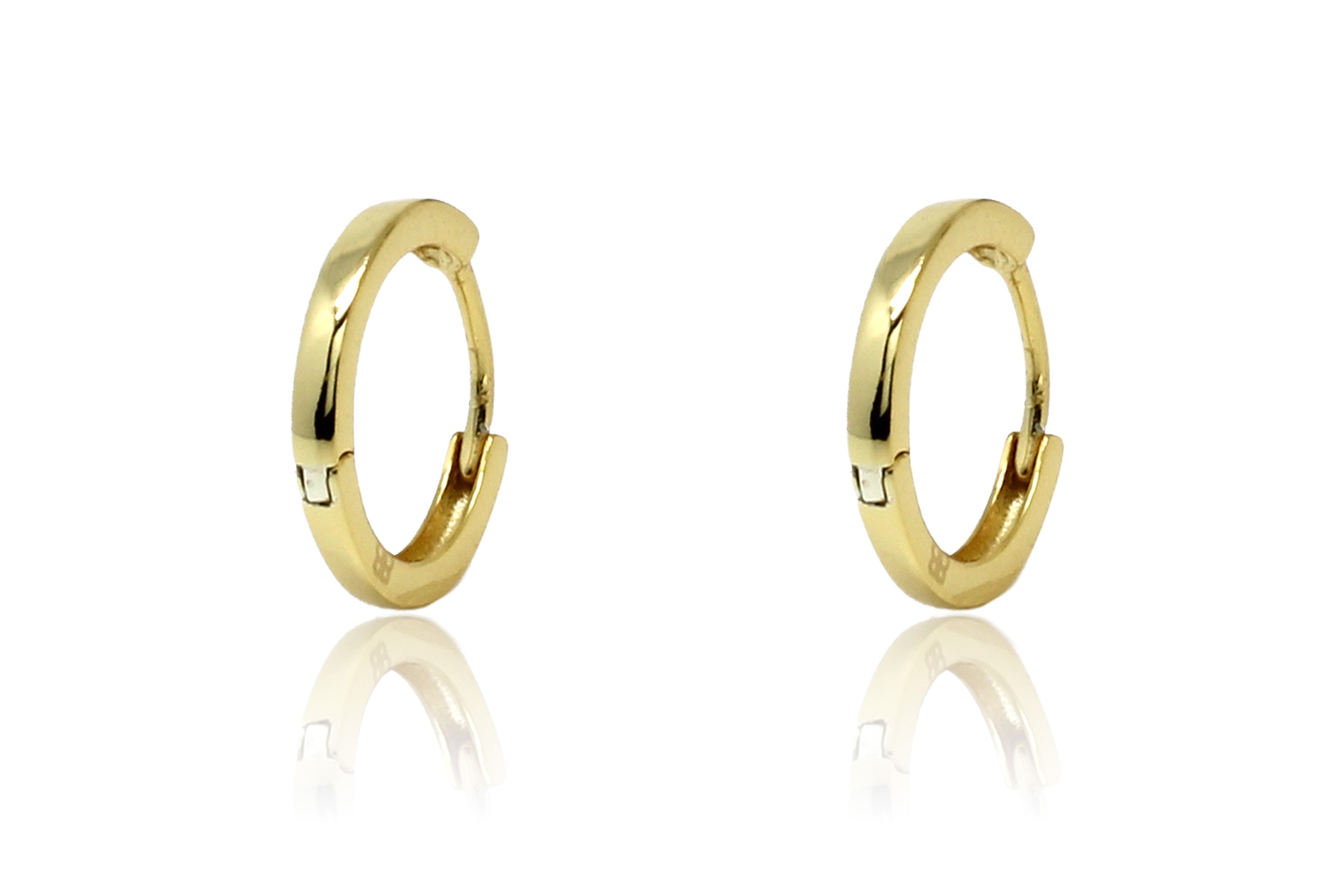 Dorval Gold Plain Hoop Huggie Earrings#color_gold