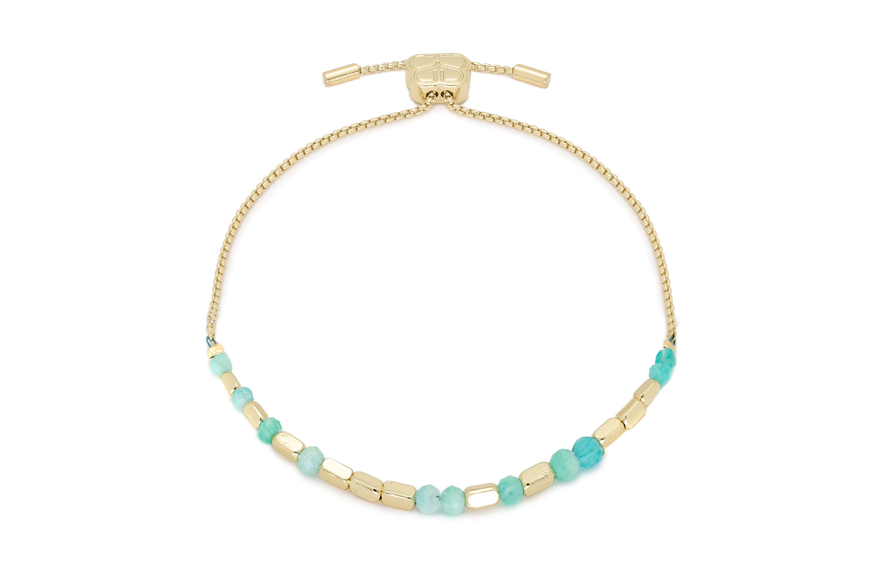 Encourage Amazonite Gold Bracelet #color_gold