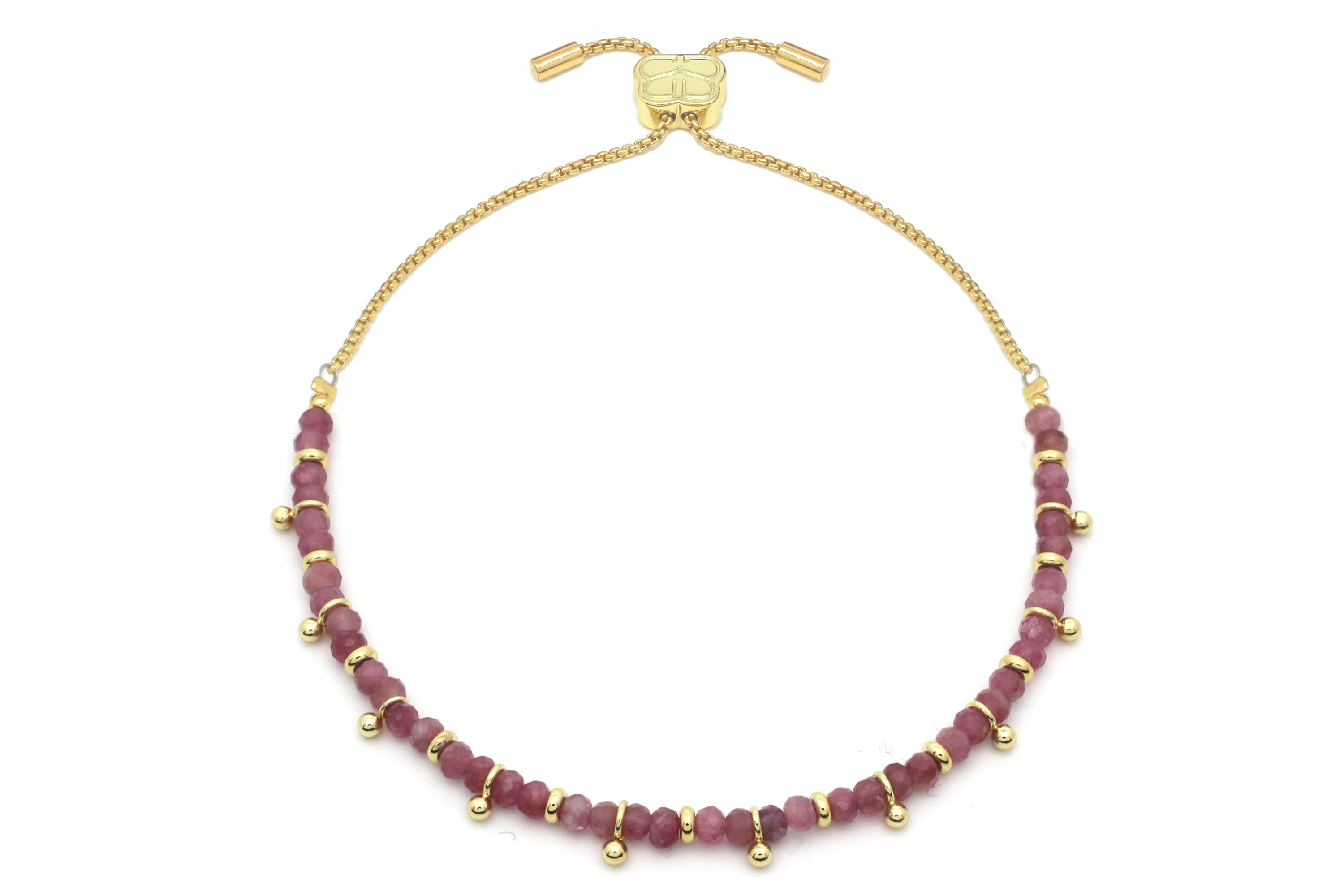 Harmony Pink Tourmaline Gold Bracelet - Boho Betty