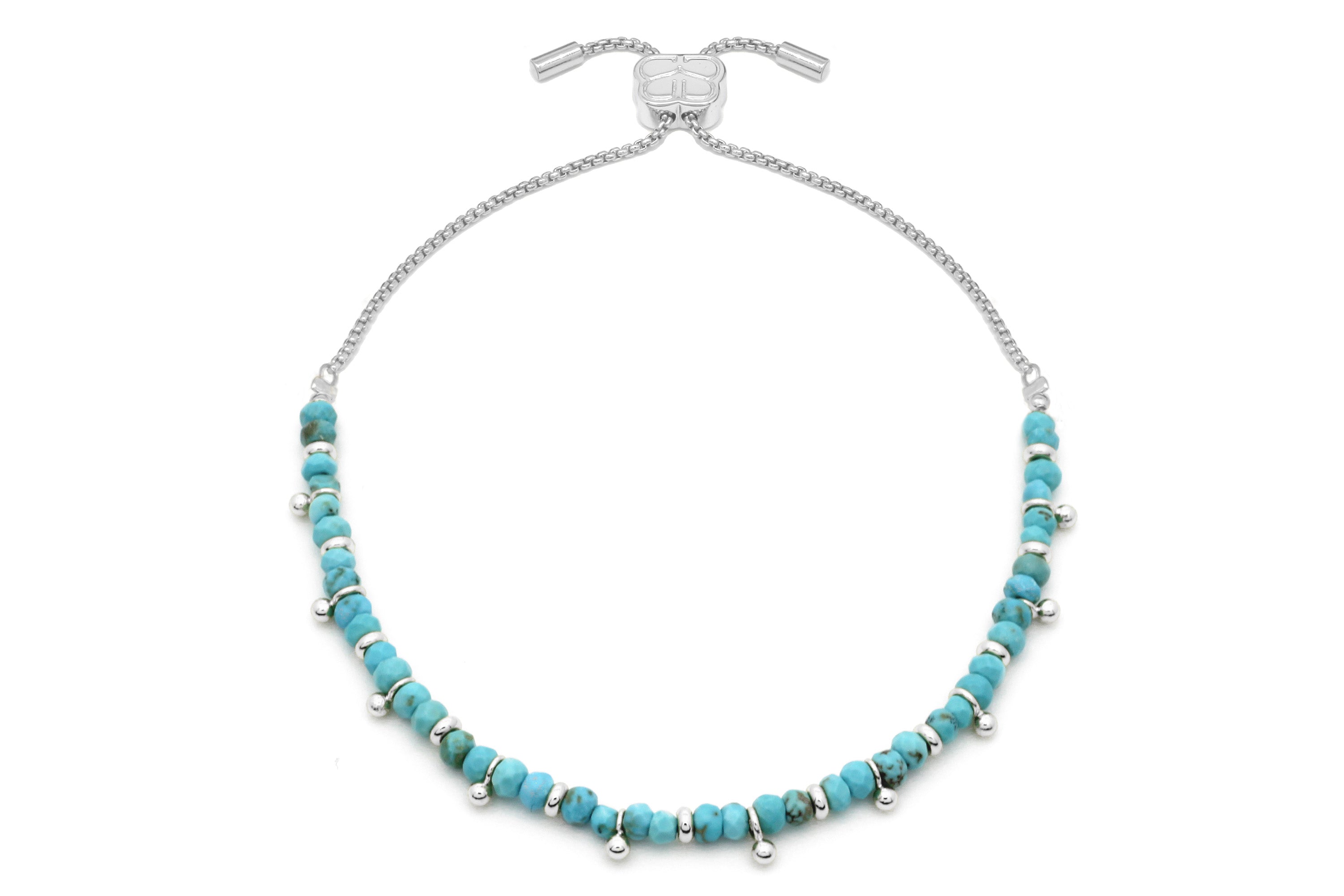 Harmony Turquoise Silver Bracelet - Boho Betty