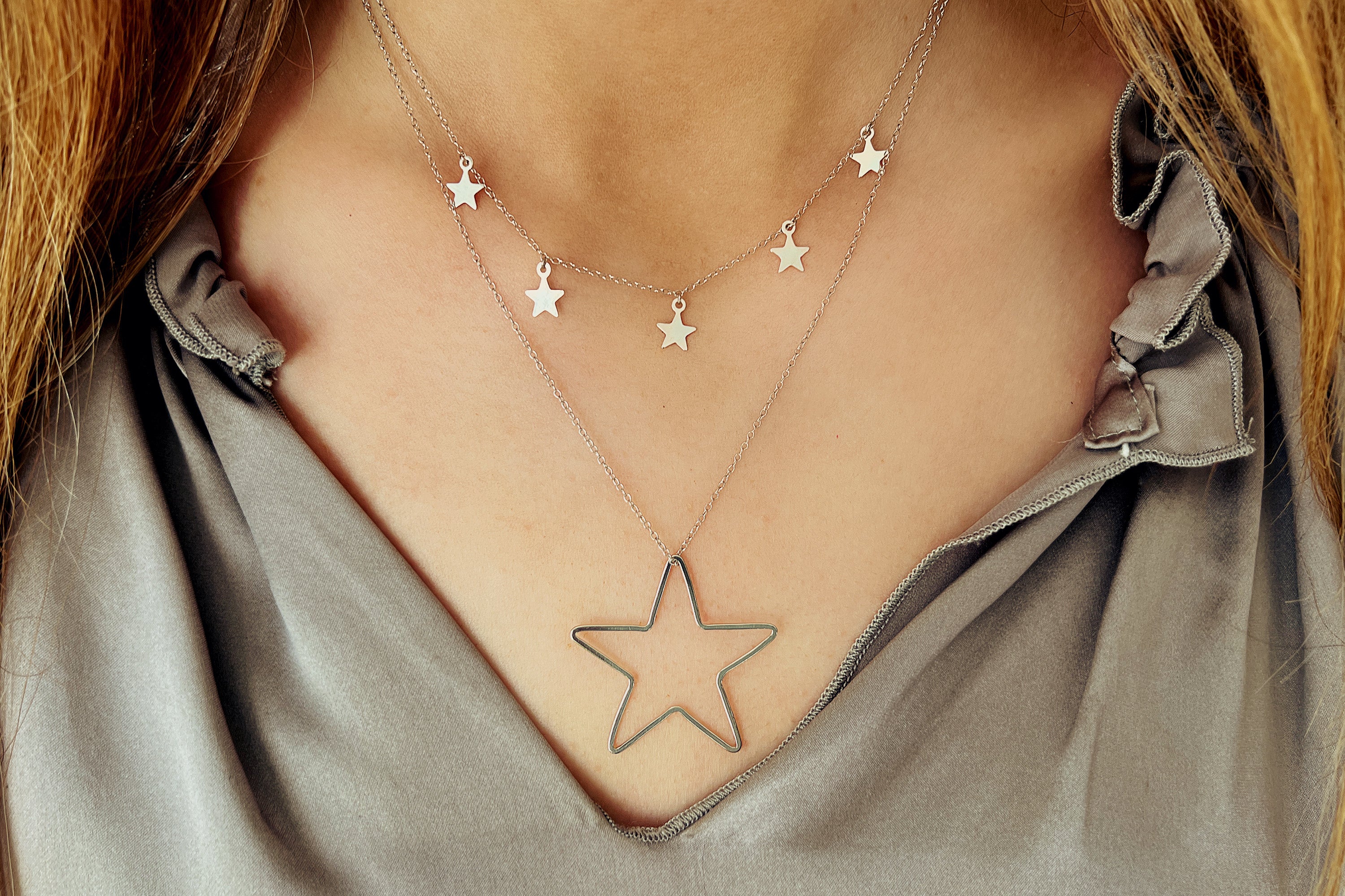 Fino Sterling Silver Star Necklace - Boho Betty