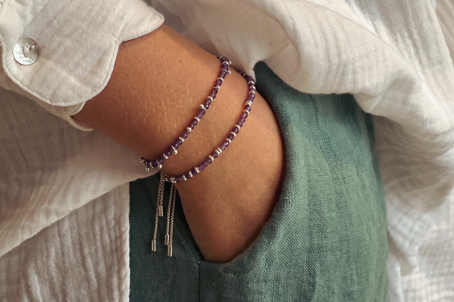 Serenity Amethyst Bracelet Stack - Boho Betty