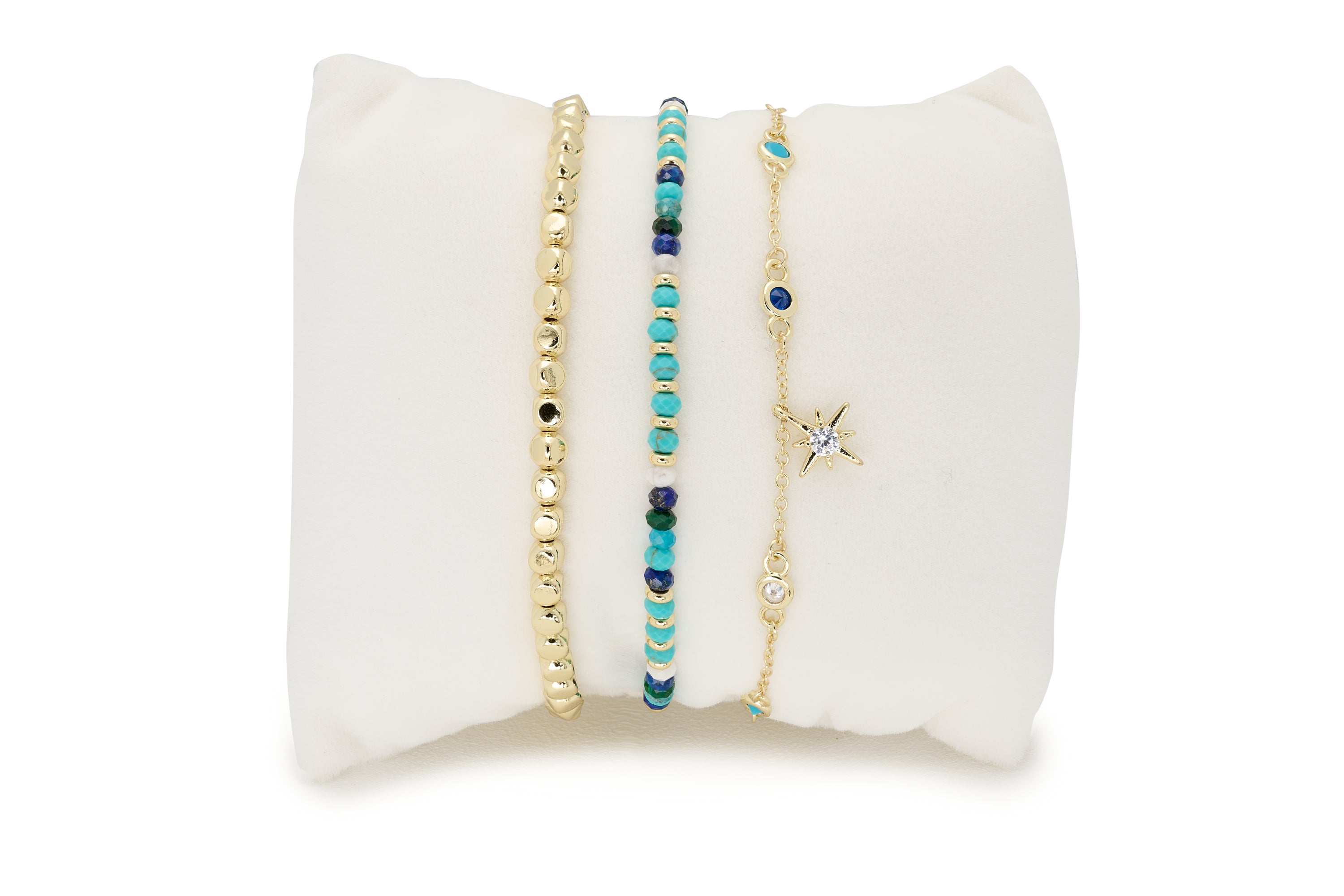 Ikon 3 Layer Gemstone Bracelet Stack - Boho Betty