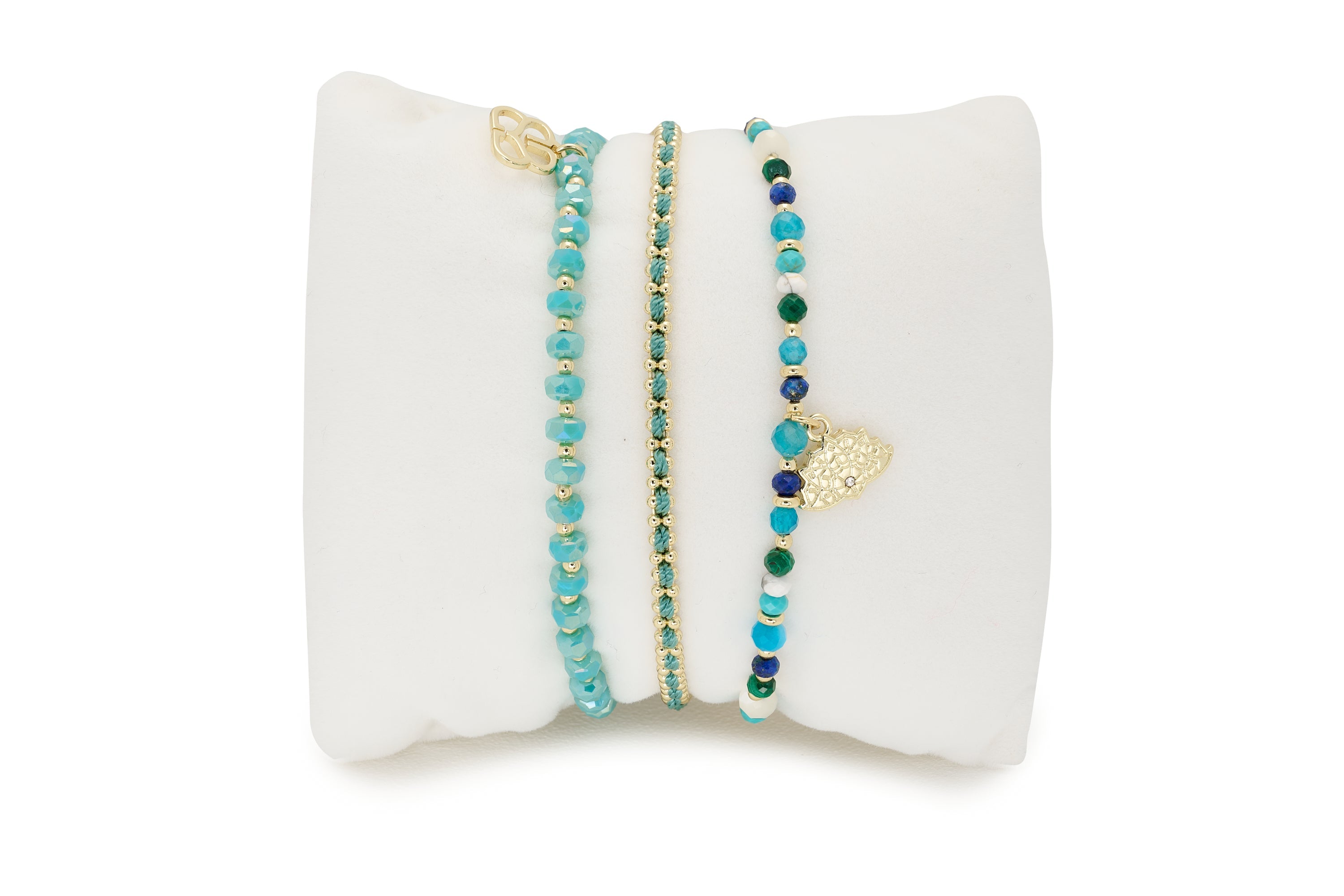 Nile 3 Layer Gemstone Bracelet Stack - Boho Betty