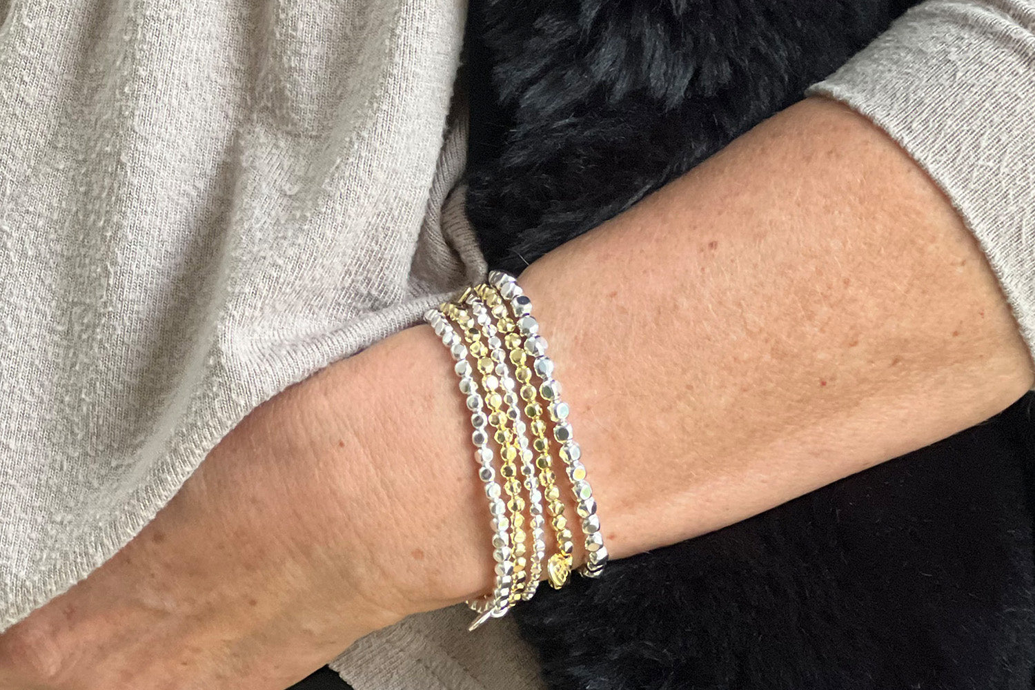 Macau Gold & Silver 6 Layered Bracelet Stack - Boho Betty
