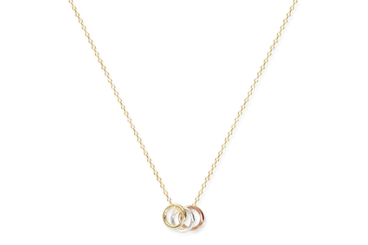 Albarino Gold 3 Ring Necklace #color_gold