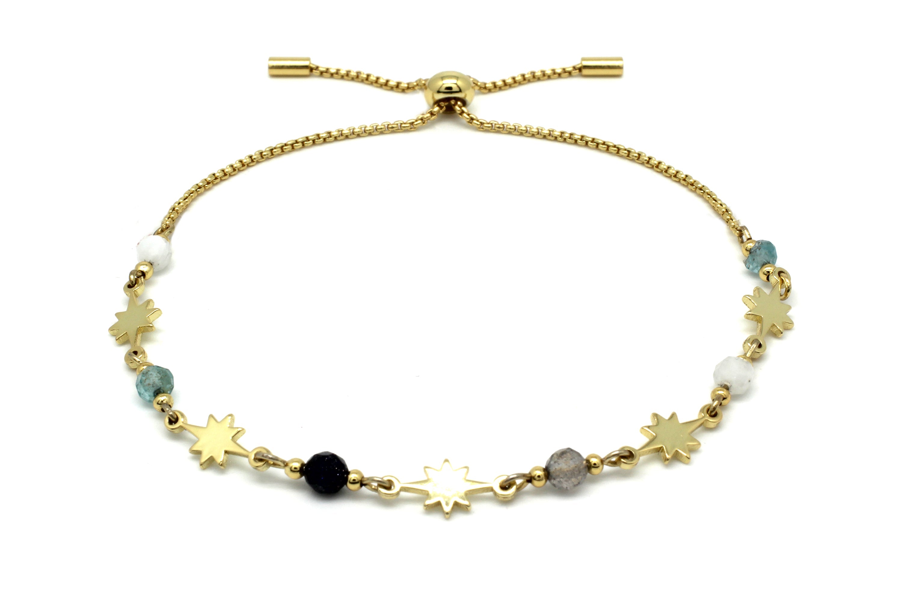 Astral Star Beaded Gold Bracelet - Boho Betty