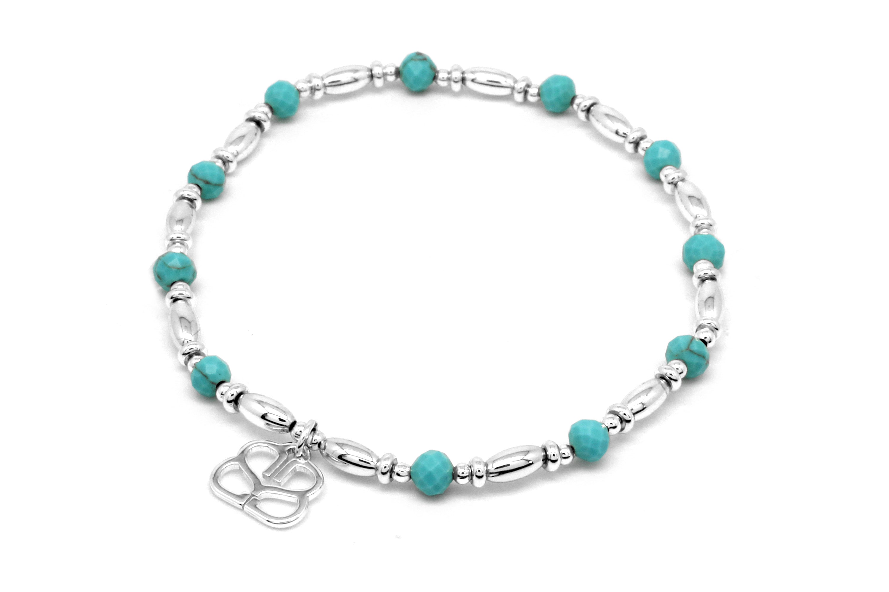 Azure Silver Stretch Bracelet - Boho Betty