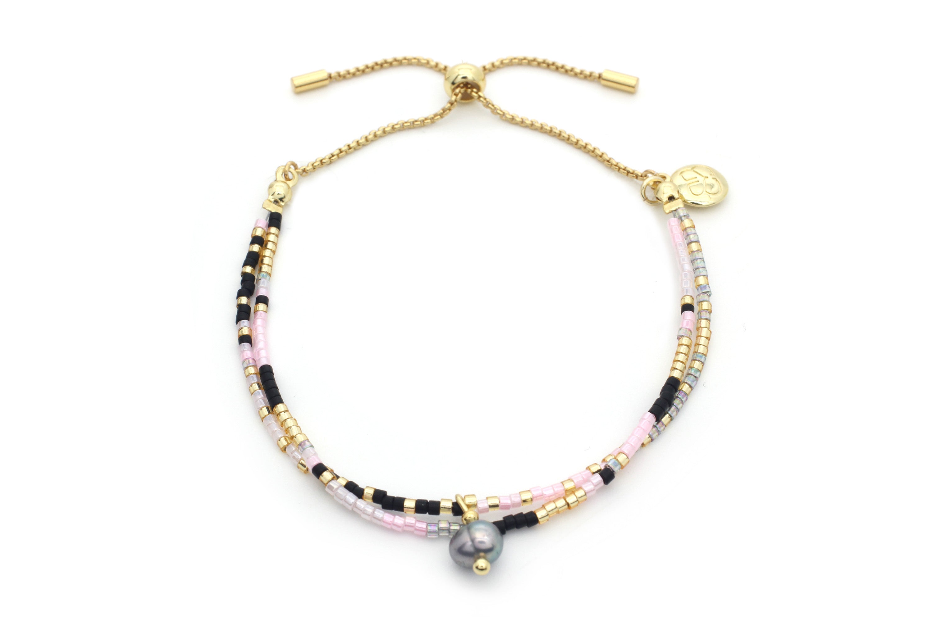 Mabe Grey Pearl 2 Layer Bracelet - Boho Betty