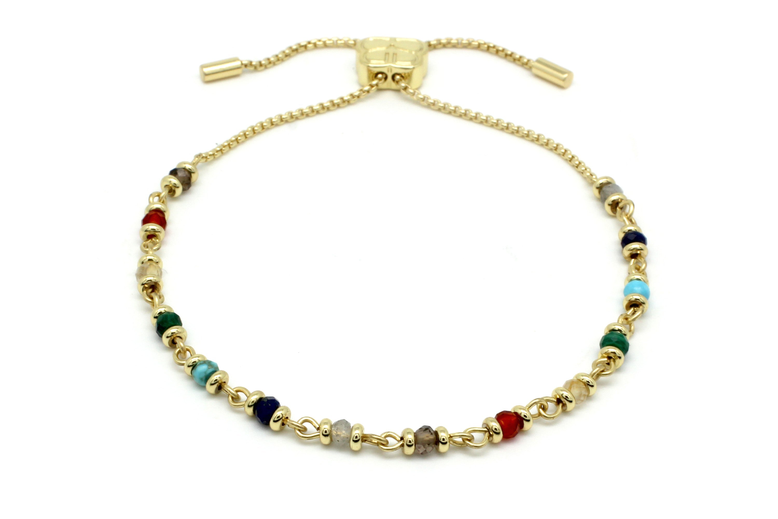 Prism Multi Gold Gemstone Bracelet - Boho Betty