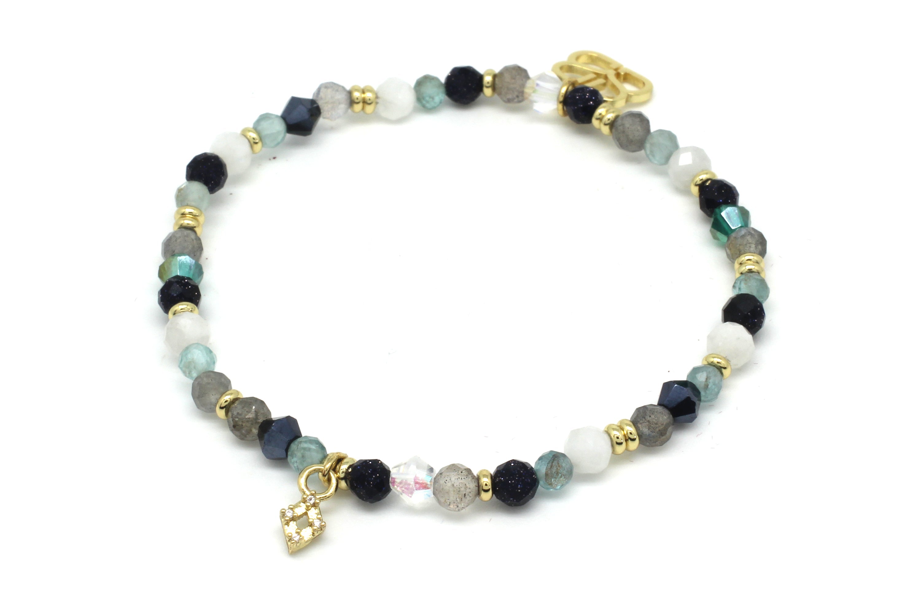 Stellar Diamond Charm Stretch Bracelet - Boho Betty