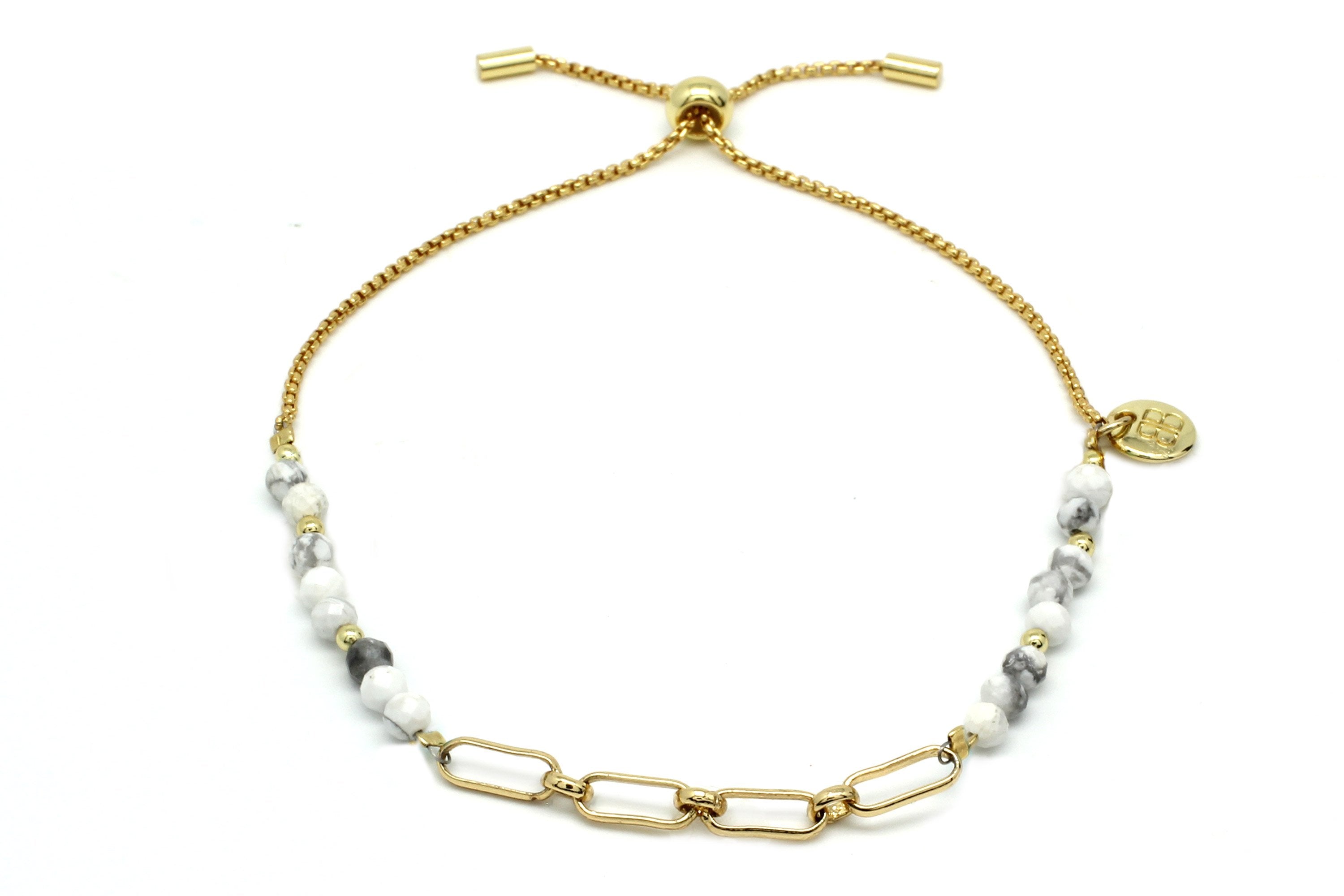 Britas Bay White Link Bracelet - Boho Betty