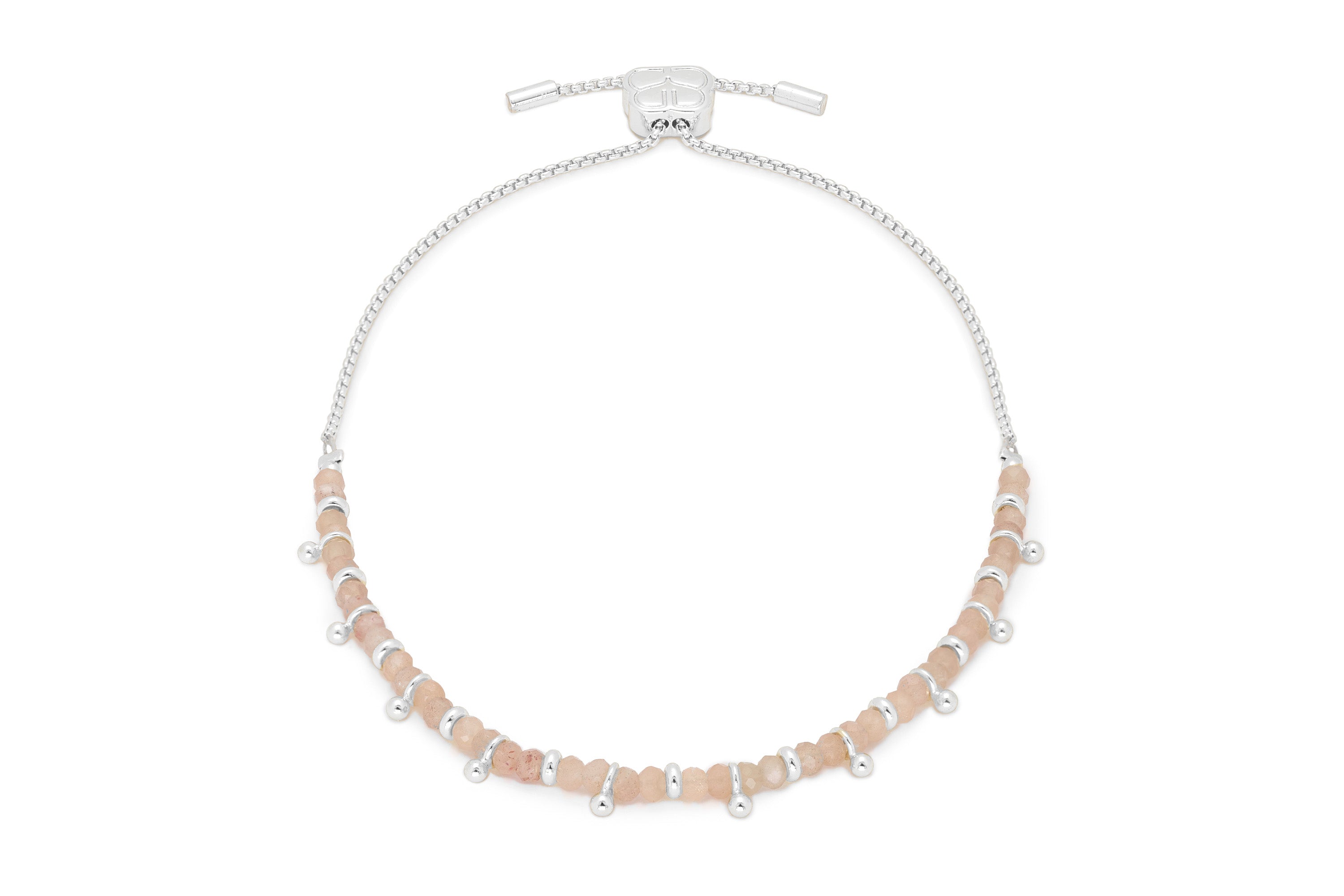 Harmony Sunstone Silver Bracelet - Boho Betty