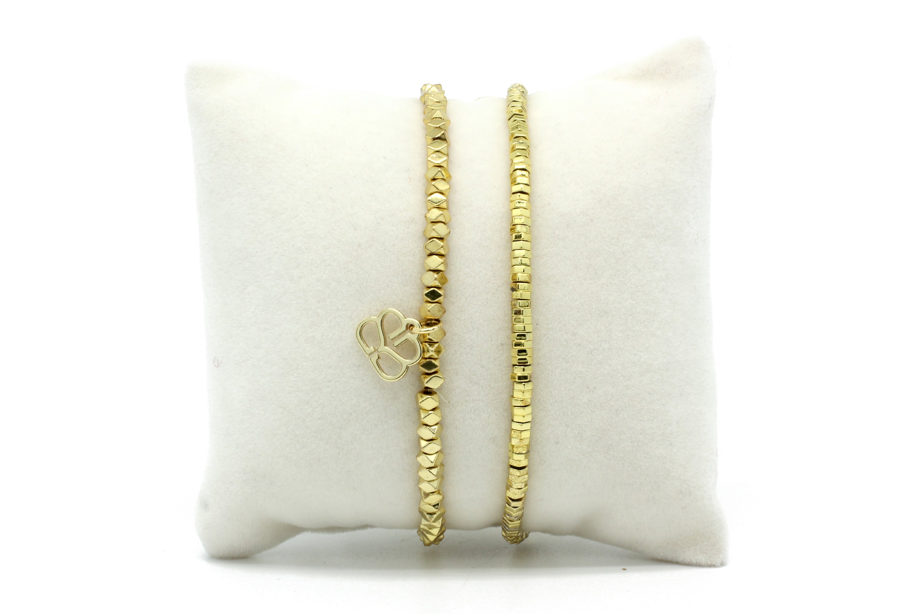 Flicker Minor Gold 2 Layer Stretchy Bracelet Set - Boho Betty