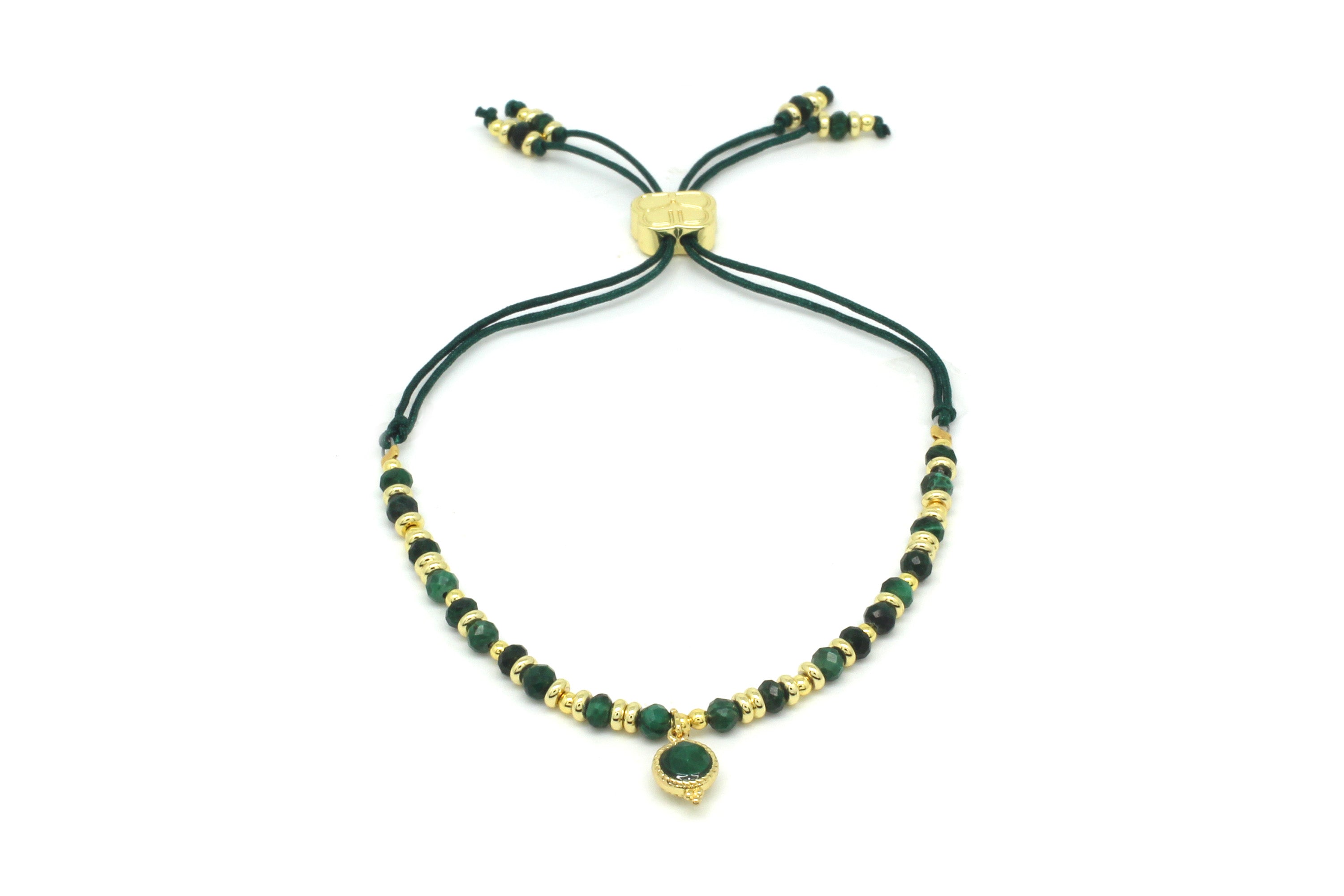 Sense Malachite Gold Beaded Friendship Bracelet - Boho Betty