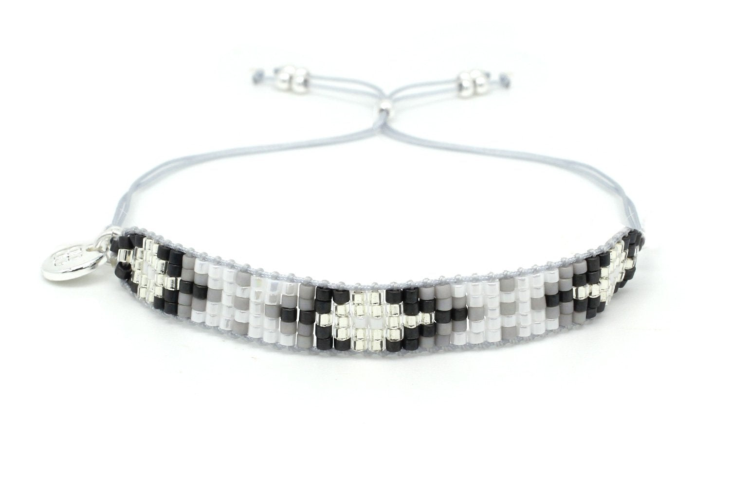 Starlight Silver Beaded Friendship Bracelet - Boho Betty