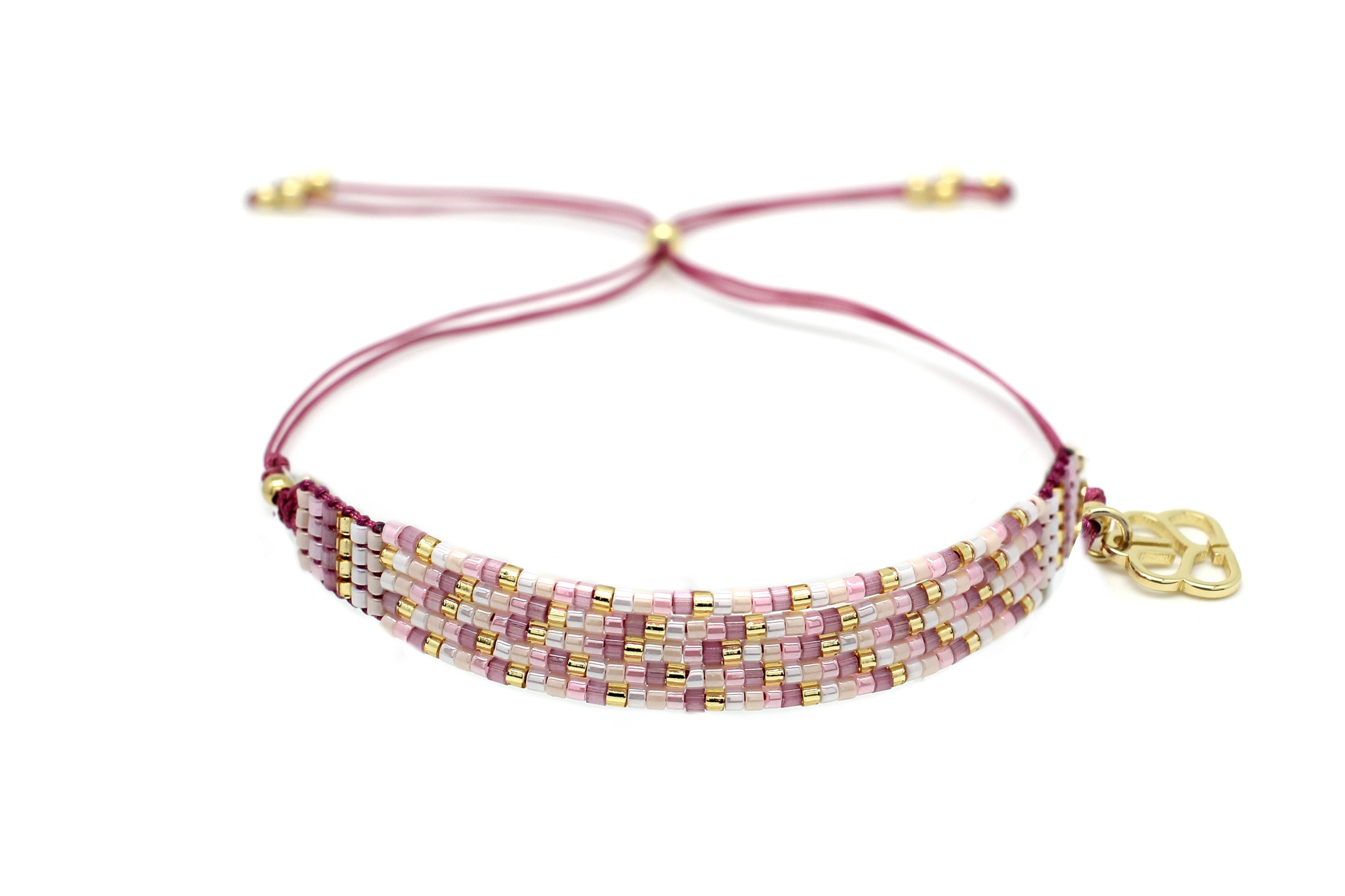 Funhouse Bright Pink Beaded Friendship Bracelet - Boho Betty