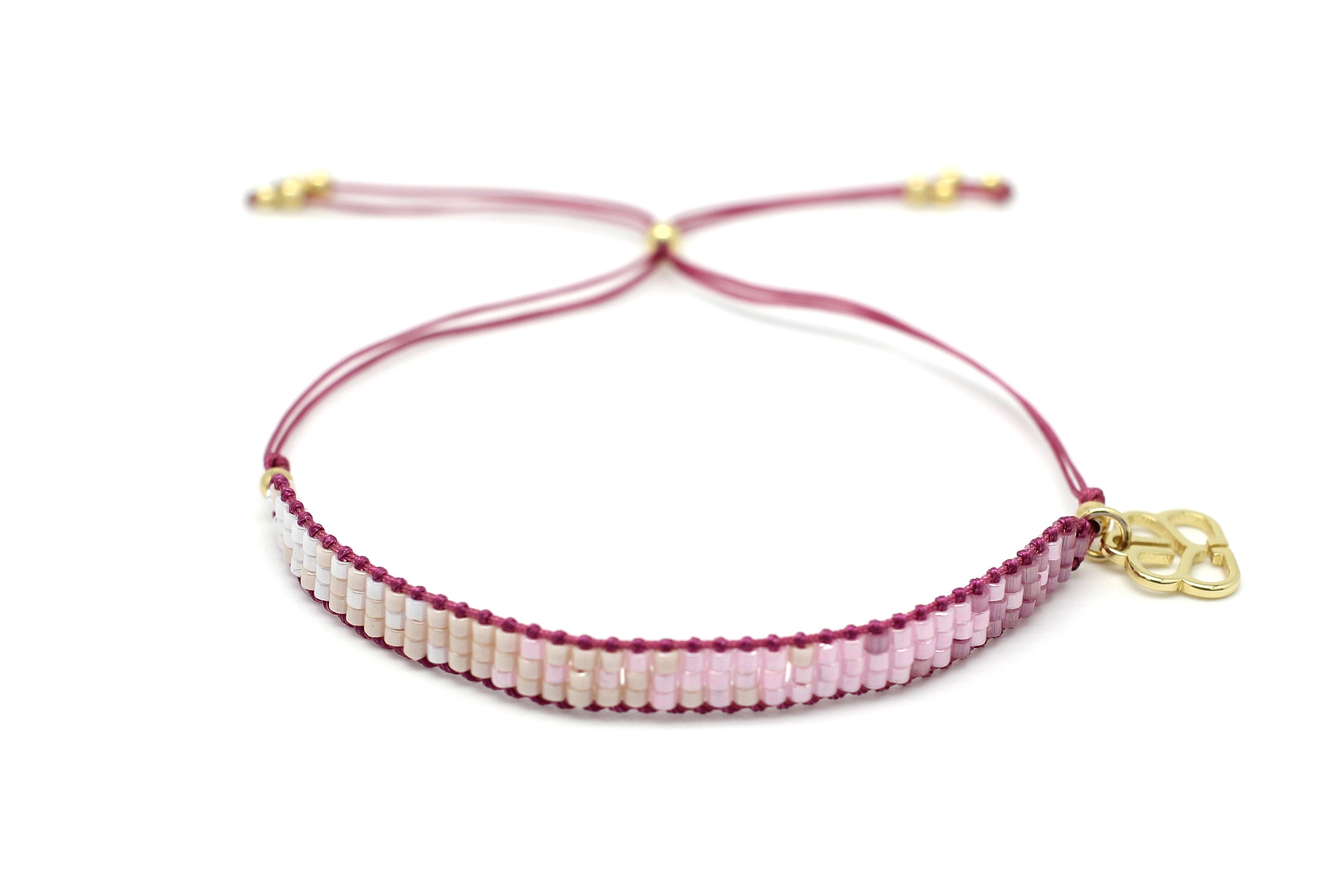 Portrait Pink Beaded Friendship Bracelet - Boho Betty