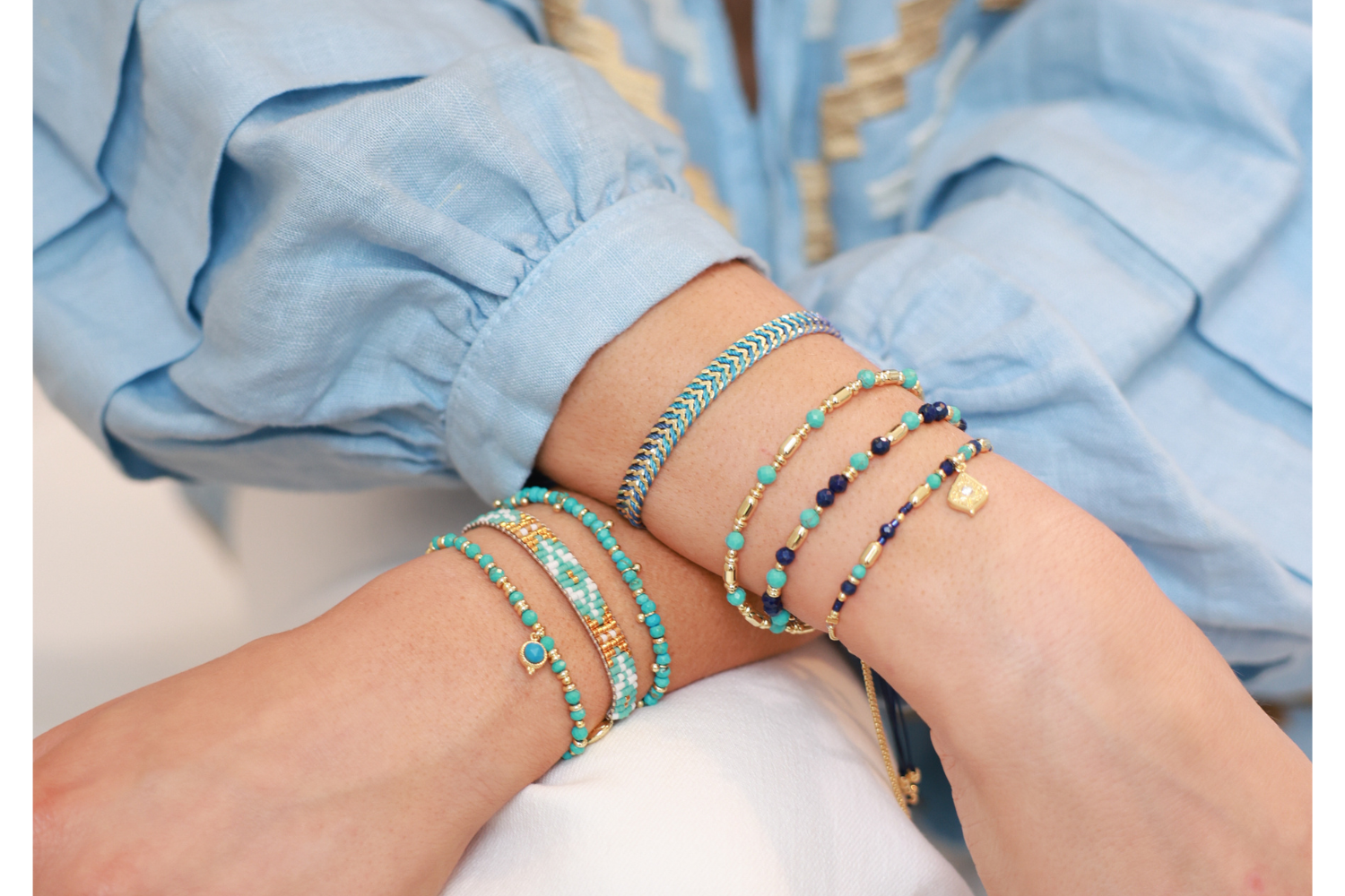 Harmony Turquoise Gold Bracelet - Boho Betty