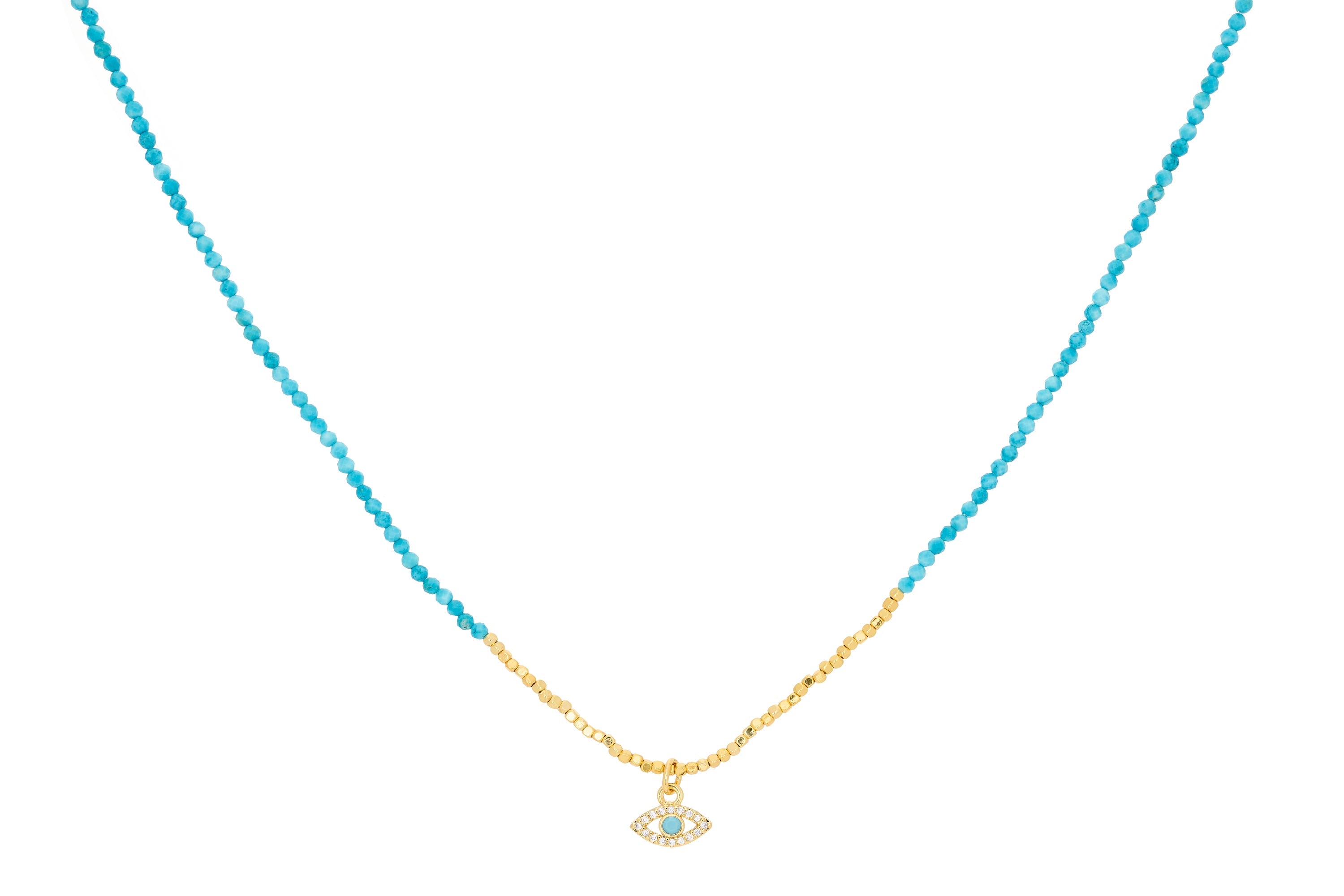 Bia Turquoise Evil Eye Necklace - Boho Betty