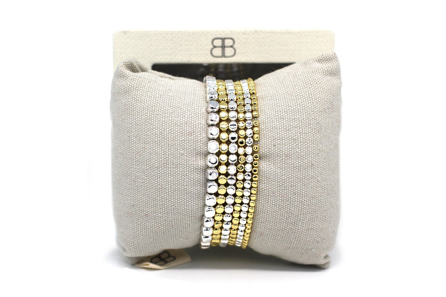 Macau Gold & Silver 6 Layered Bracelet Stack - Boho Betty